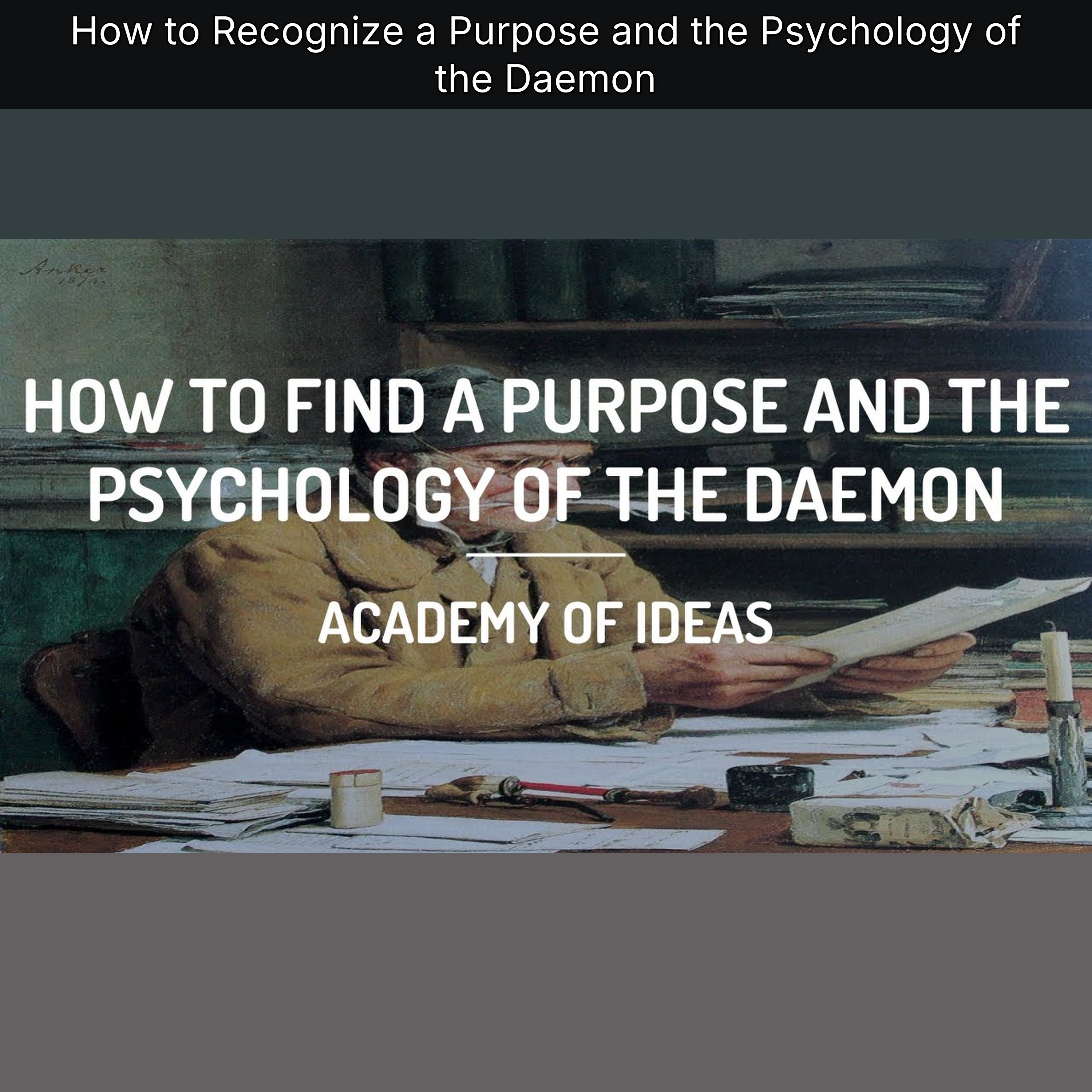 How to Recognize a Purpose and the Psychology of the Daemon episode artwork