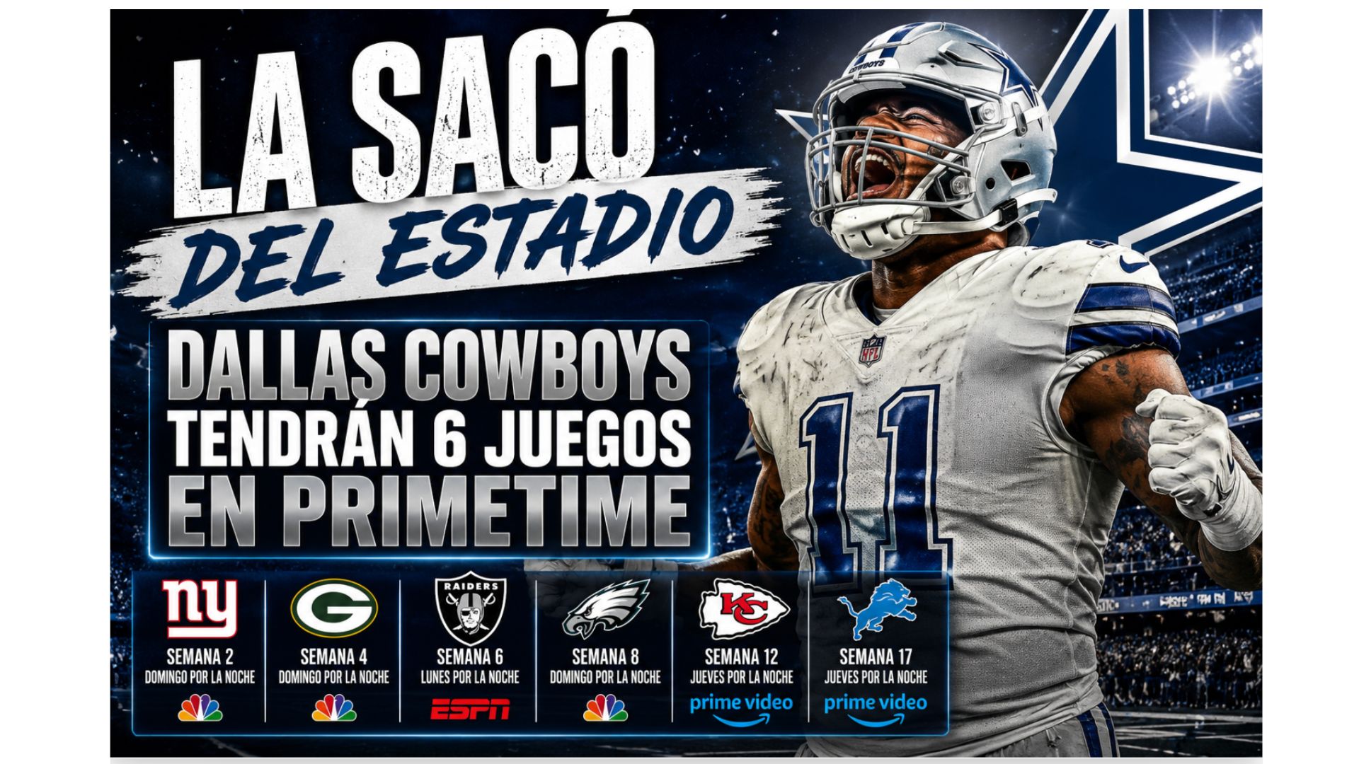 Dallas Cowboys tendrá 6 juegos en Primetime🏈 episode artwork