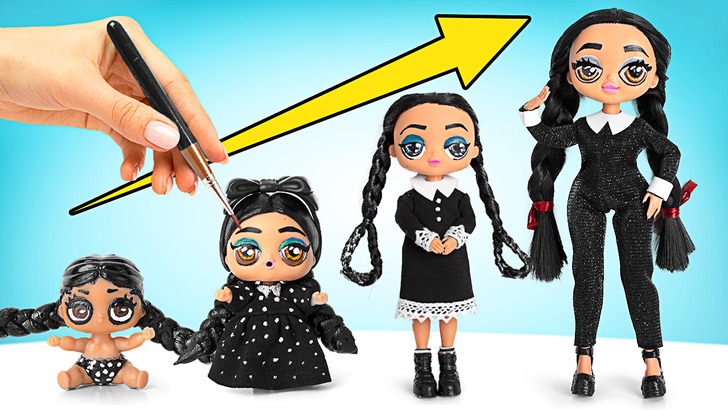 Total Transformation Of Dolls Into Wednesday || Wednesday Is Growing Up!