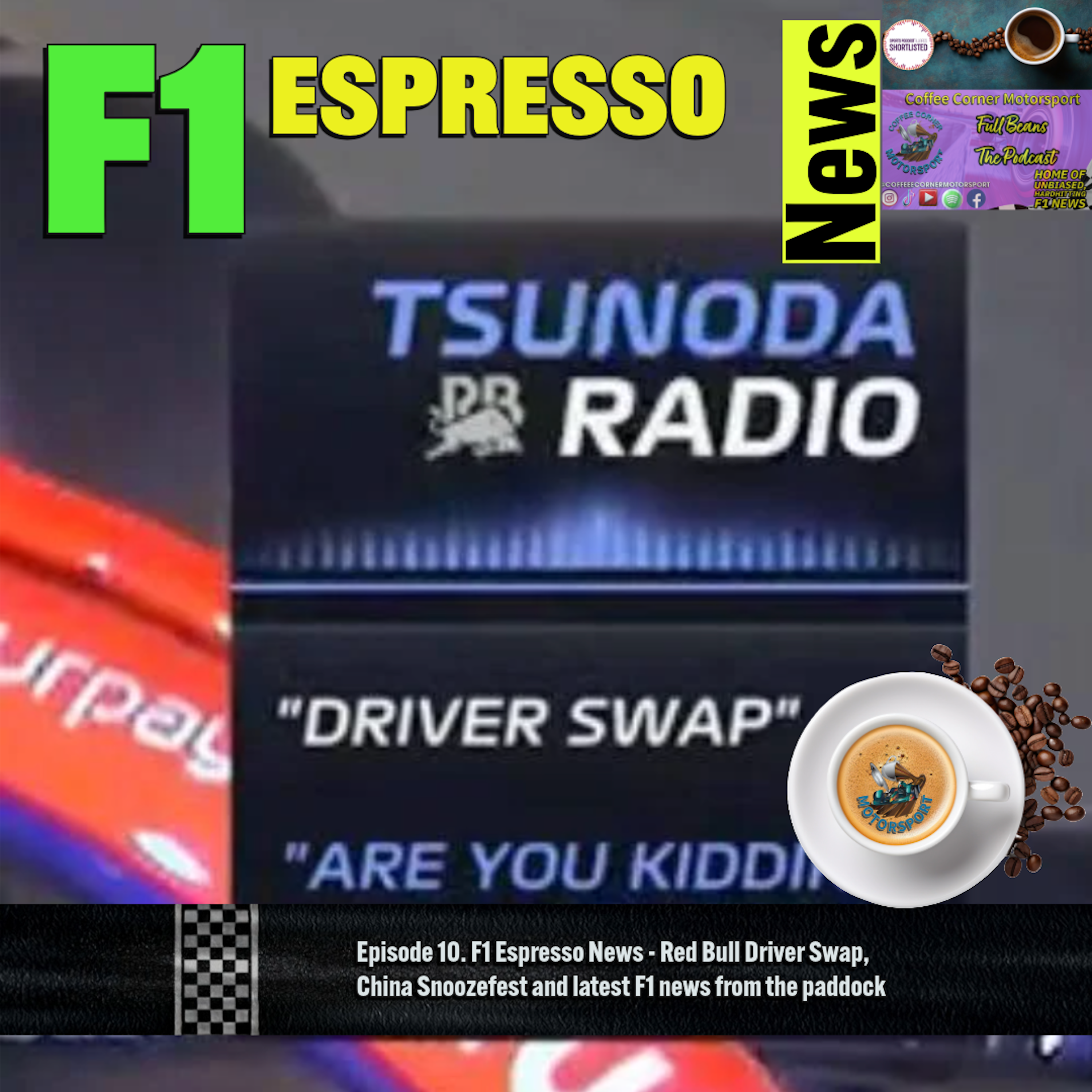 F1 Espresso News - Red Bull Driver Swap, China Snoozefest and latest F1 news from the paddock.