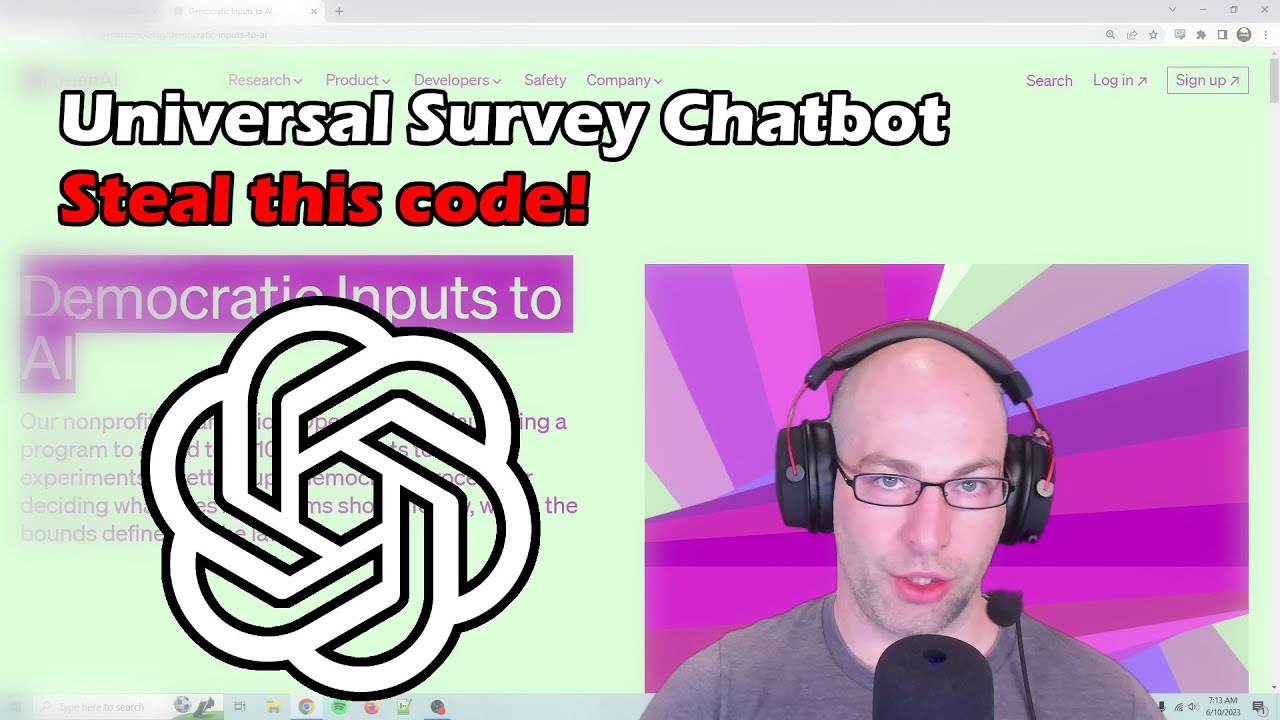 OpenAI's "Democratic Inputs to AI" - My universal survey chatbot is complete. Here's how it works! | Artificial Intelligence Masterclass