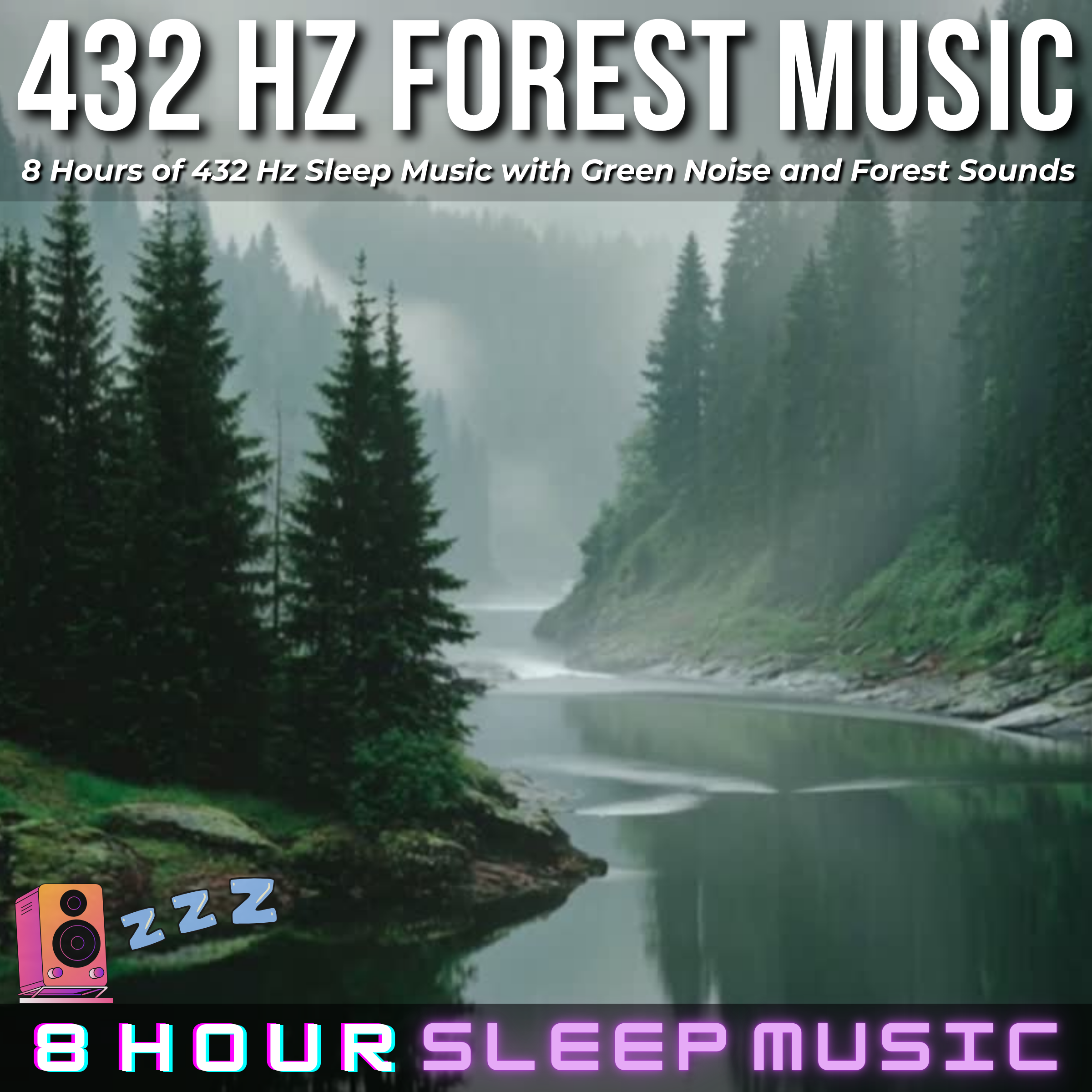 🌳 8 Hours of 432 Hz Forest Music with Green Noise | Soothing Nature Sounds for Deep Sleep & Relaxation 💤
