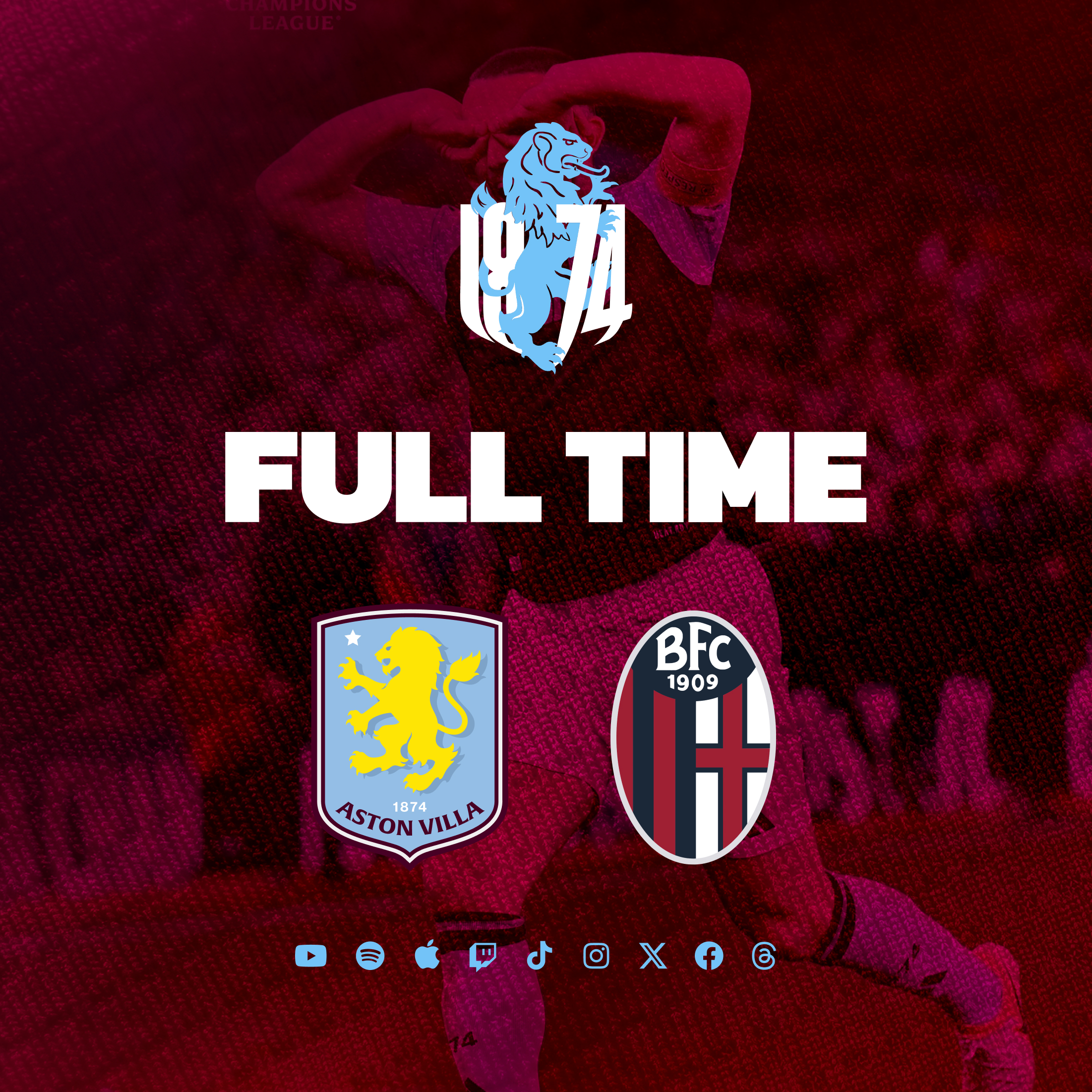 Full Time - Aston Villa 2 - Bologna 0