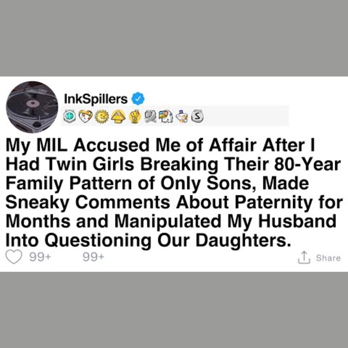 Accused of Infidelity After Breaking the Family's 80-Year Male Trend