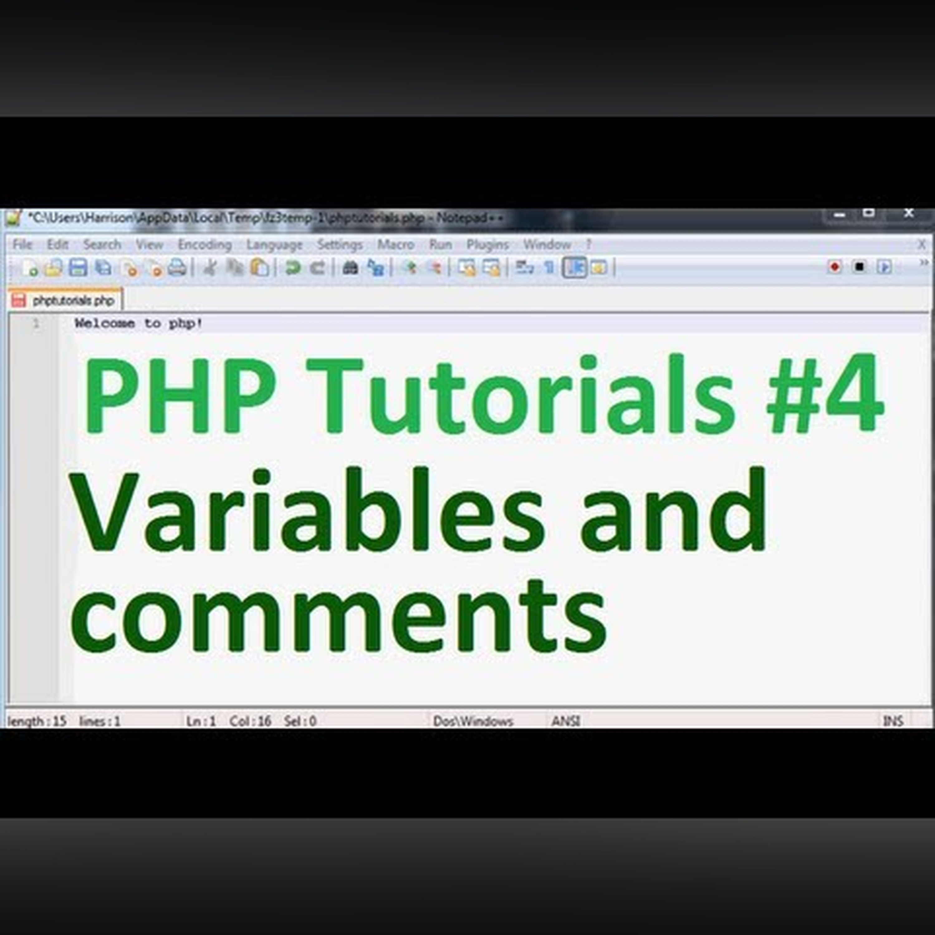 Basic PHP Tutorial 4: Variables and Comments episode artwork