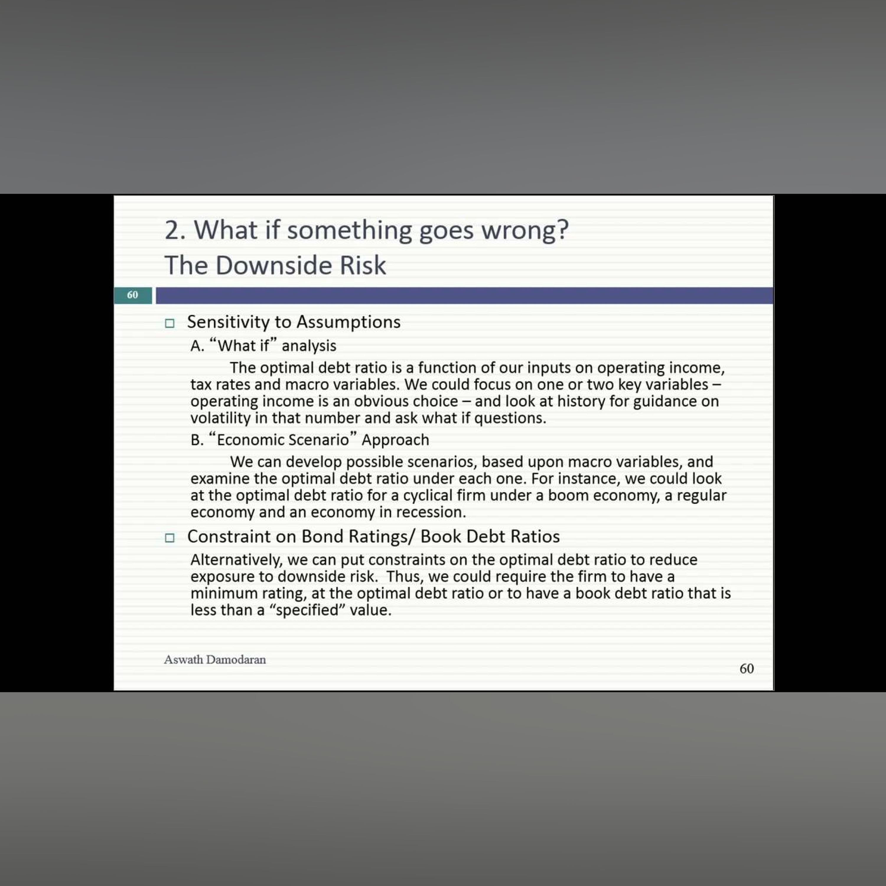 Session 18: More on the Cost of Capital Approach to Optimizing Financing Choices