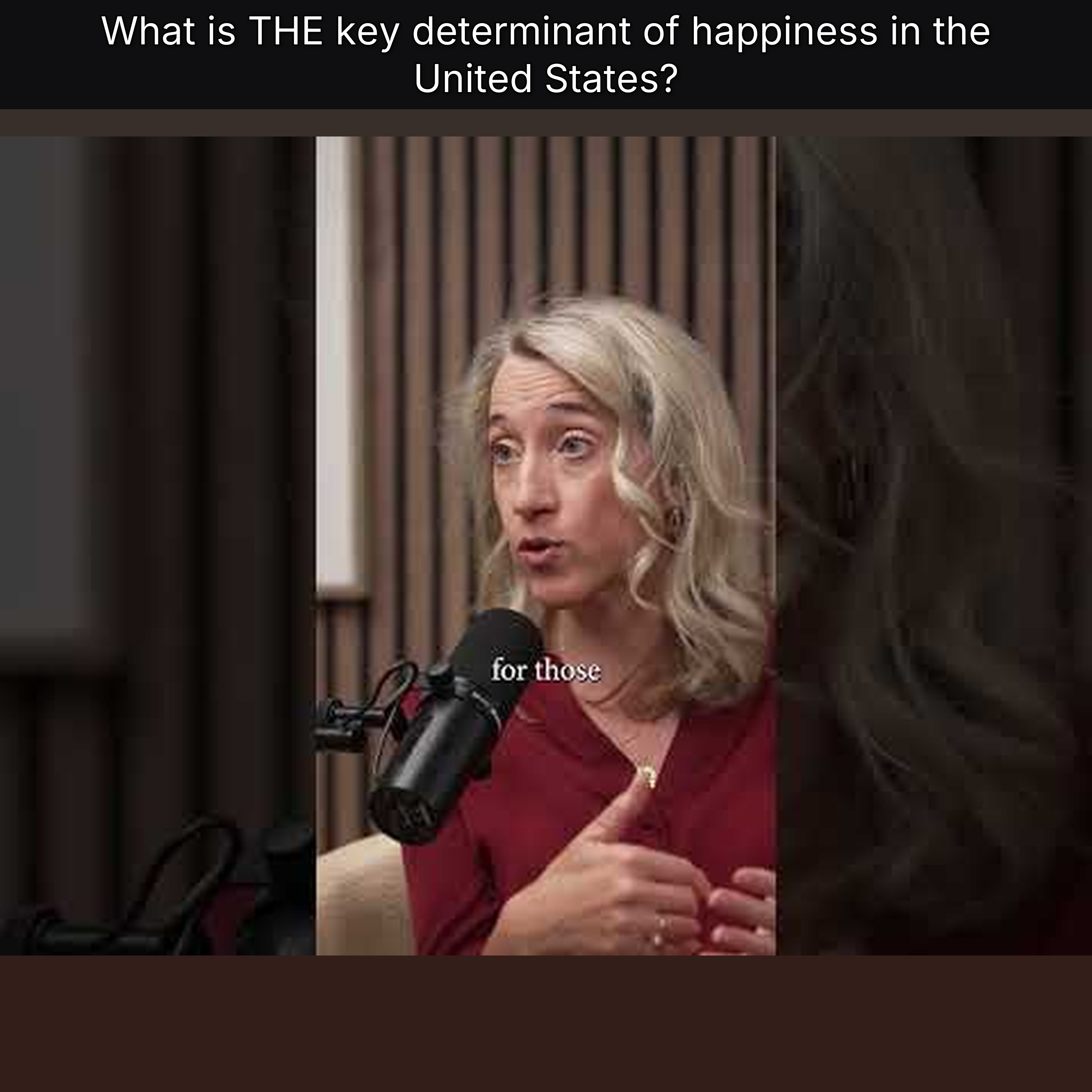 What is THE key determinant of happiness in the United States? episode artwork