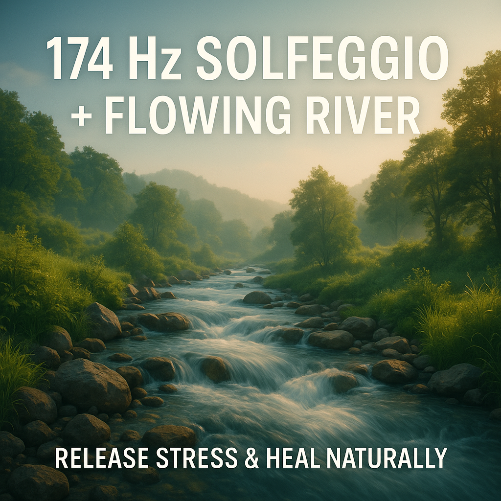 174 Hz Solfeggio + Flowing River | Release Stress & Heal Naturally