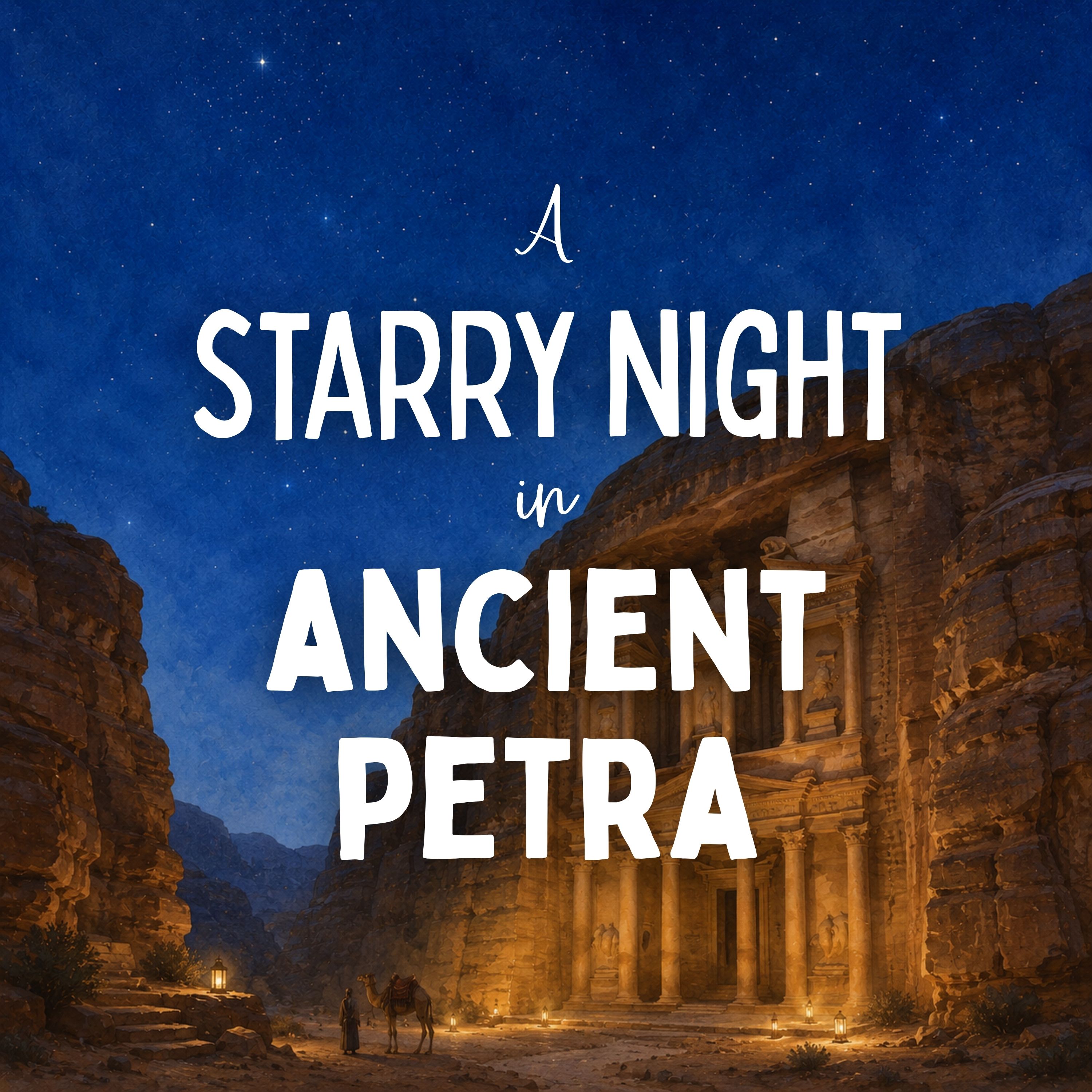 A Starry Night in Ancient Petra artwork