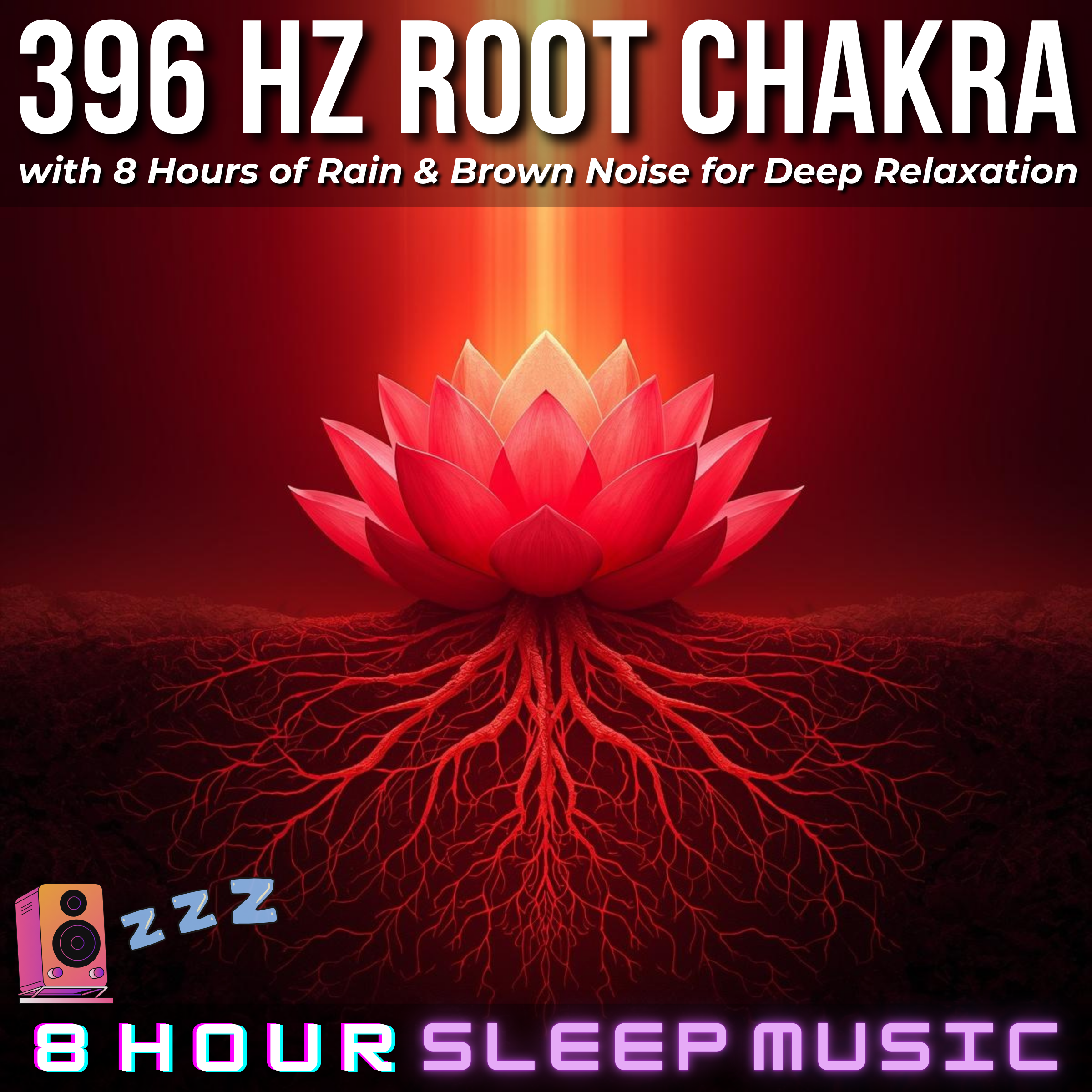 🛕 396 Hz Root Chakra Sleep Music with 8 Hours of Rain & Brown Noise for Deep Relaxation & Grounding 🌧️