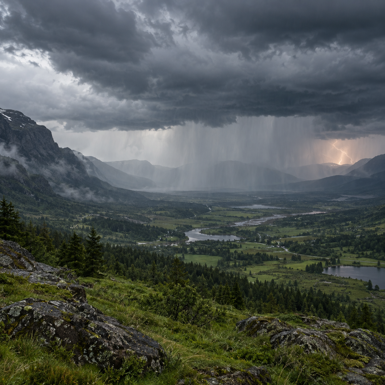 ⛈️ MÄSSIGES REGENUNWETTER und GEDÄMPFTES GROLLEN — 1 STD. wechselnder Himmel zum Meditieren