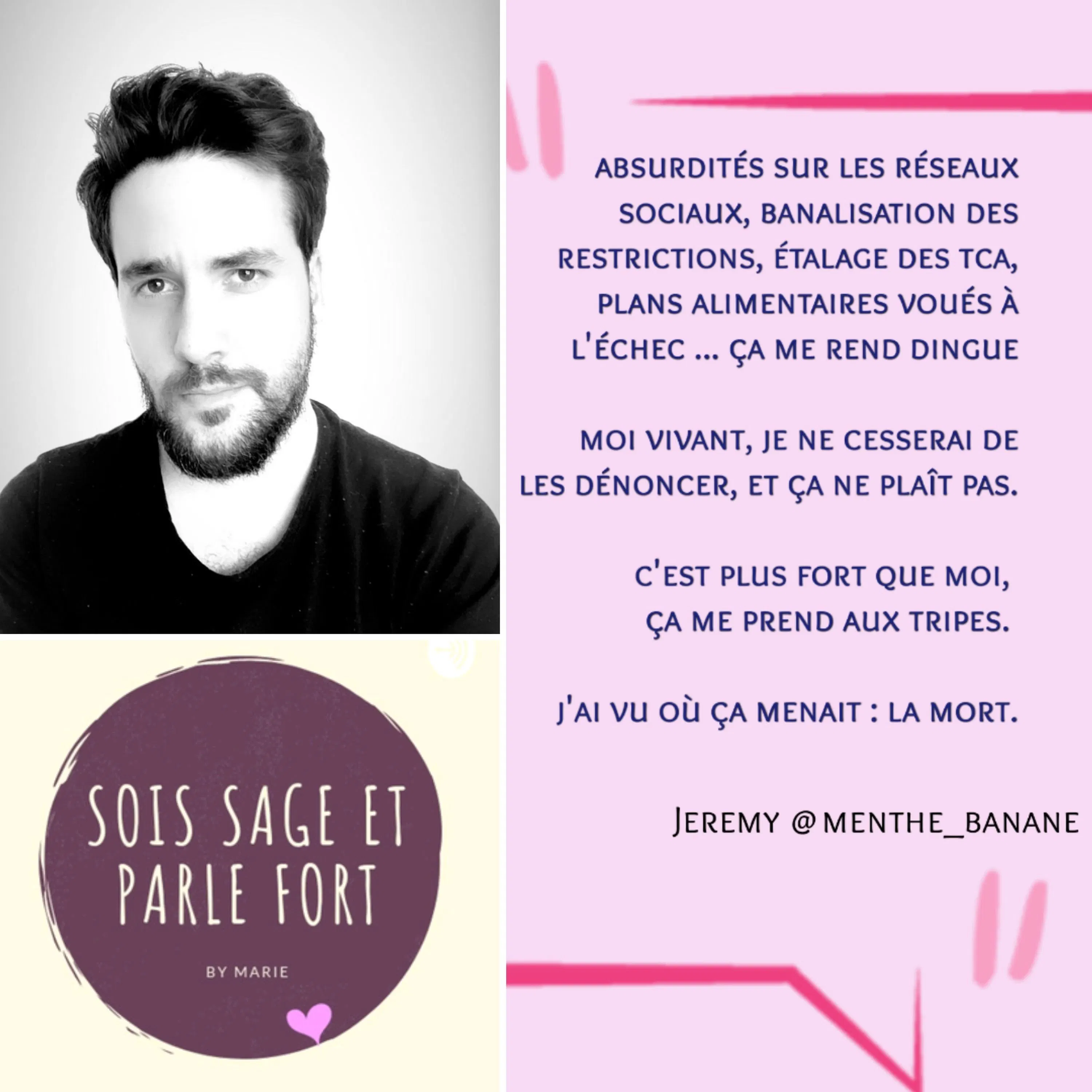 @menthe_banane : diététicien 2.0 anti-Ginettes et sans détour ; derrière l'image, qui est Jérémy ?