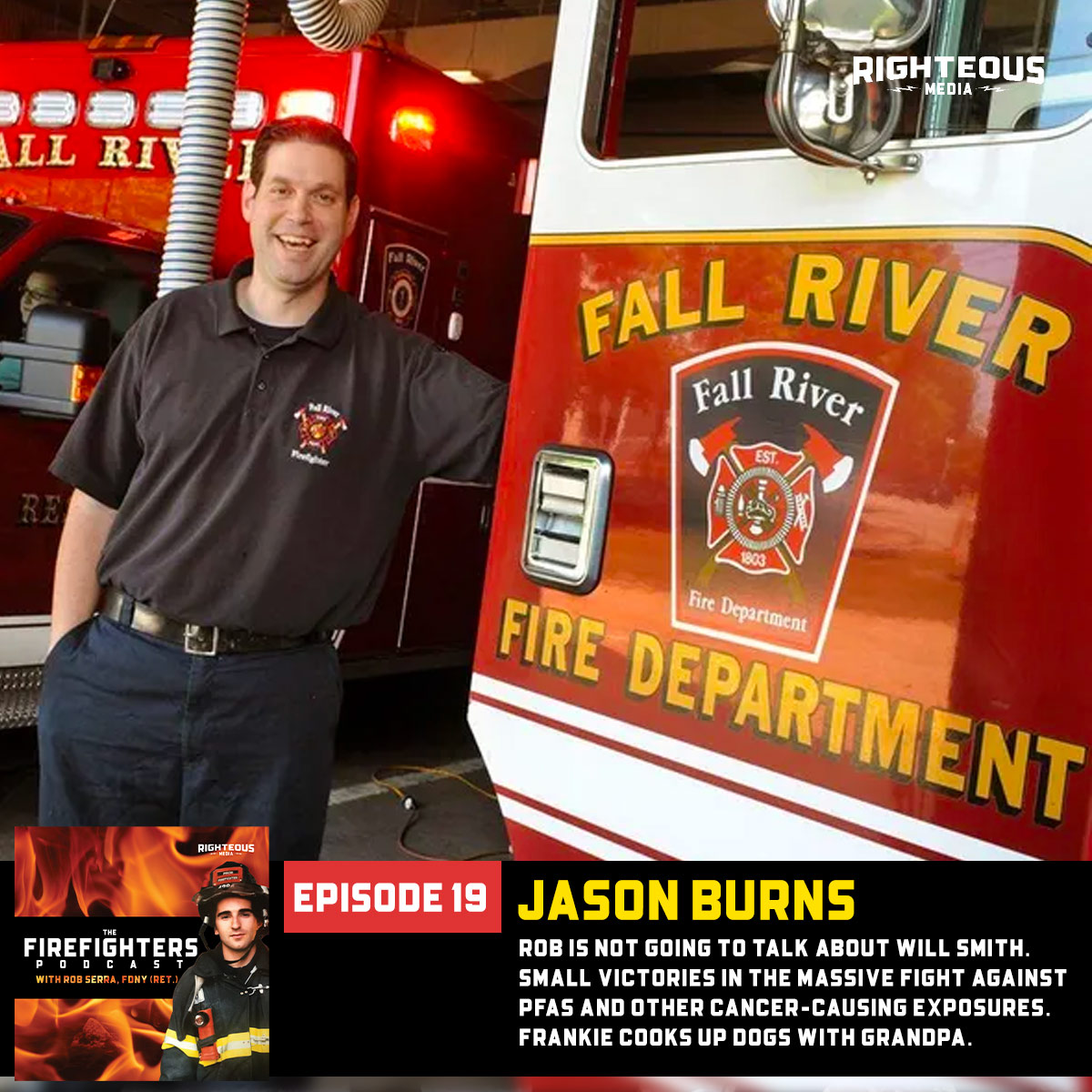 Jason Burns. Rob IS Not Going To Talk About Will Smith. Small Victories in the Massive Fight Against PFAs and Other Cancer-Causing Exposures.  Frankie Cooks Up Dogs with Grandpa.