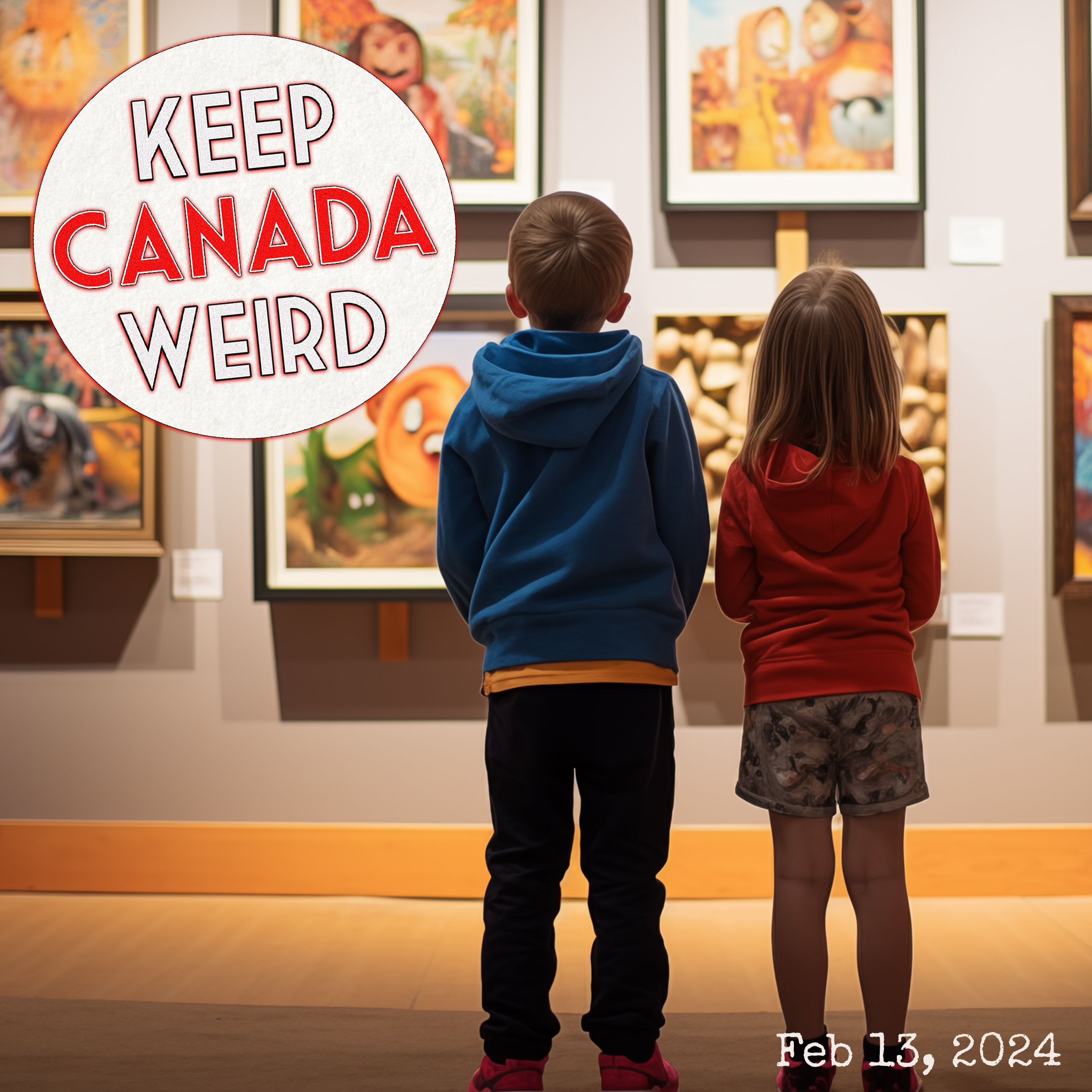 103 - Feb 13, 2024 -  stolen (from kids) art, free samples of cocaine, threatening snow plows, a grave case of buyers remorse episode artwork