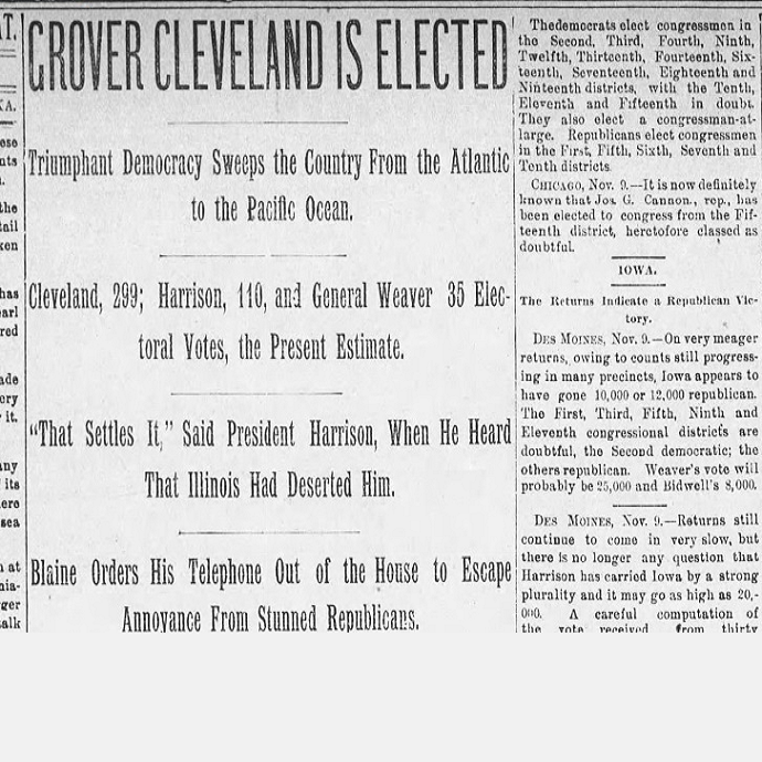 THEY WILL JUBILATE! - WHAT IT WAS LIKE AFTER CLEVELAND'S SECOND NON-CONSECUTIVE ELECTION, NOV 1892.