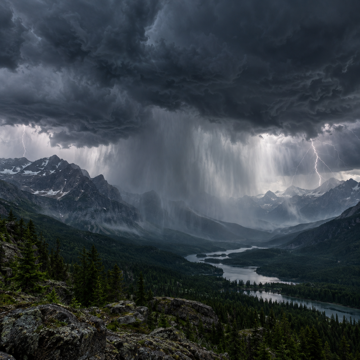 ⛈️ ORAGE PUISSANT, PLUIE INTENSE et TONNERRE PROFOND — 1 H de tempête immersive pour contempler