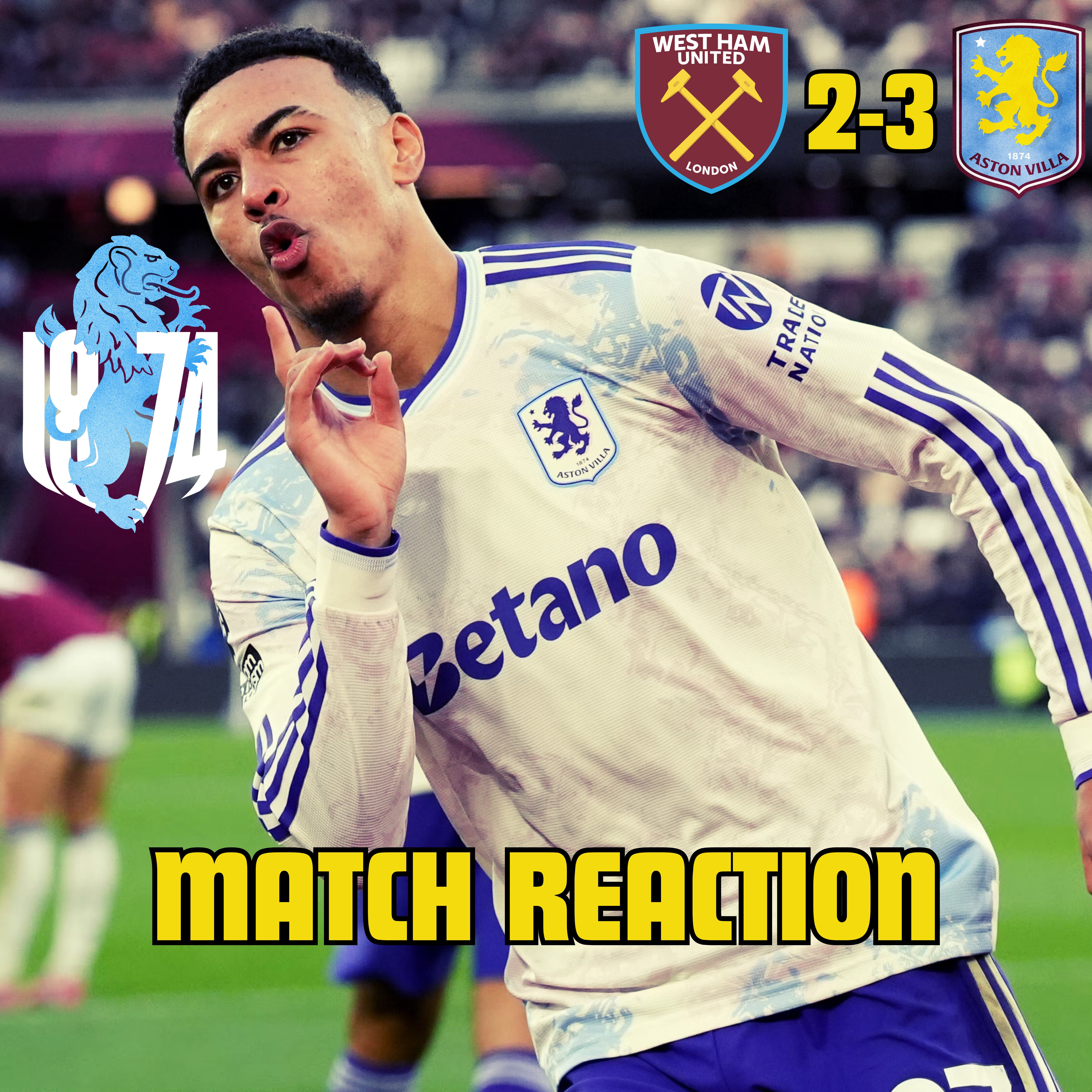 ⚒️🦁 MATCH REACTION: Aston Villa win AGAIN! 🥶ROGERS WOBBLER wins it at West Ham!