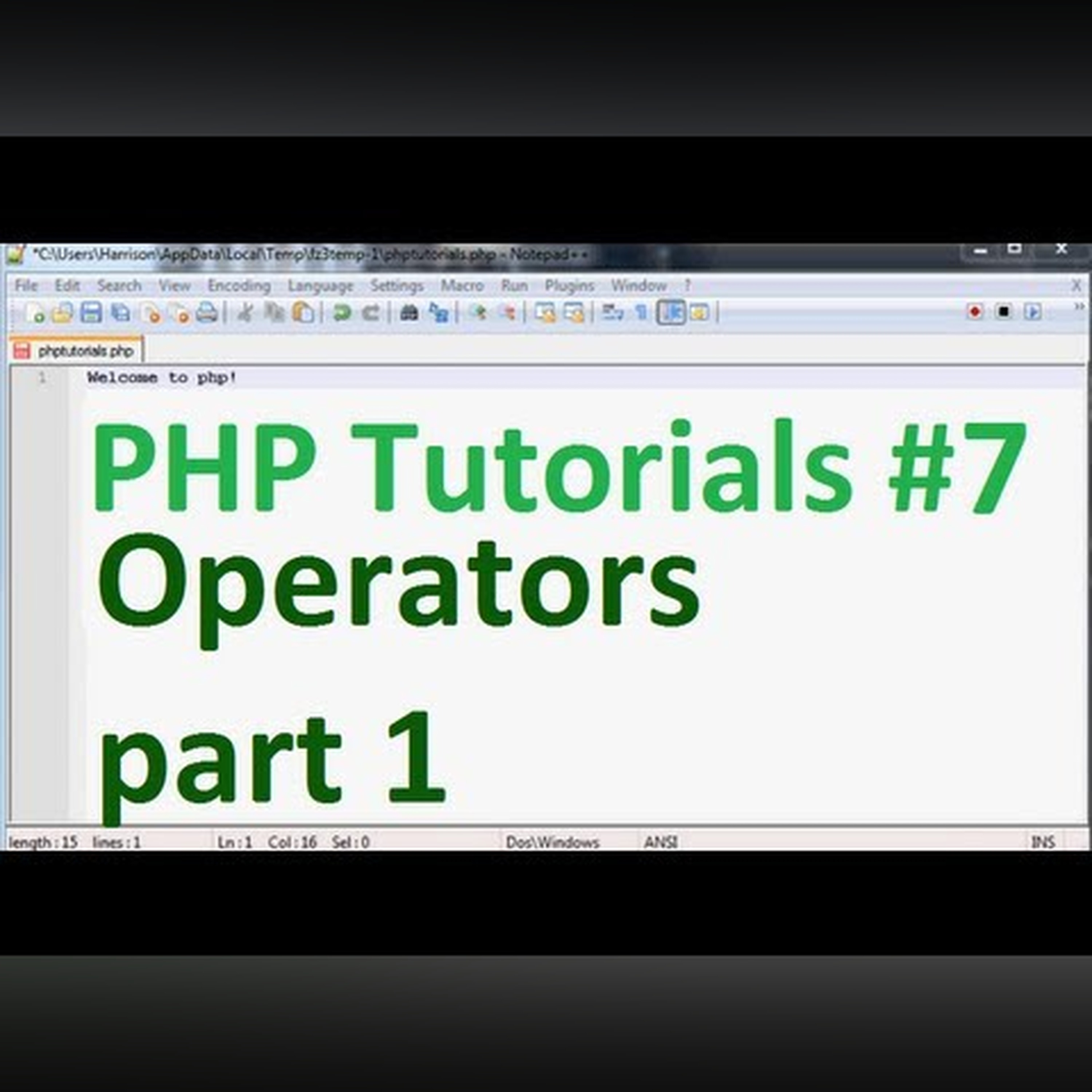 Basic PHP Tutorial 7: Assignment, comparison and Logical operators episode artwork