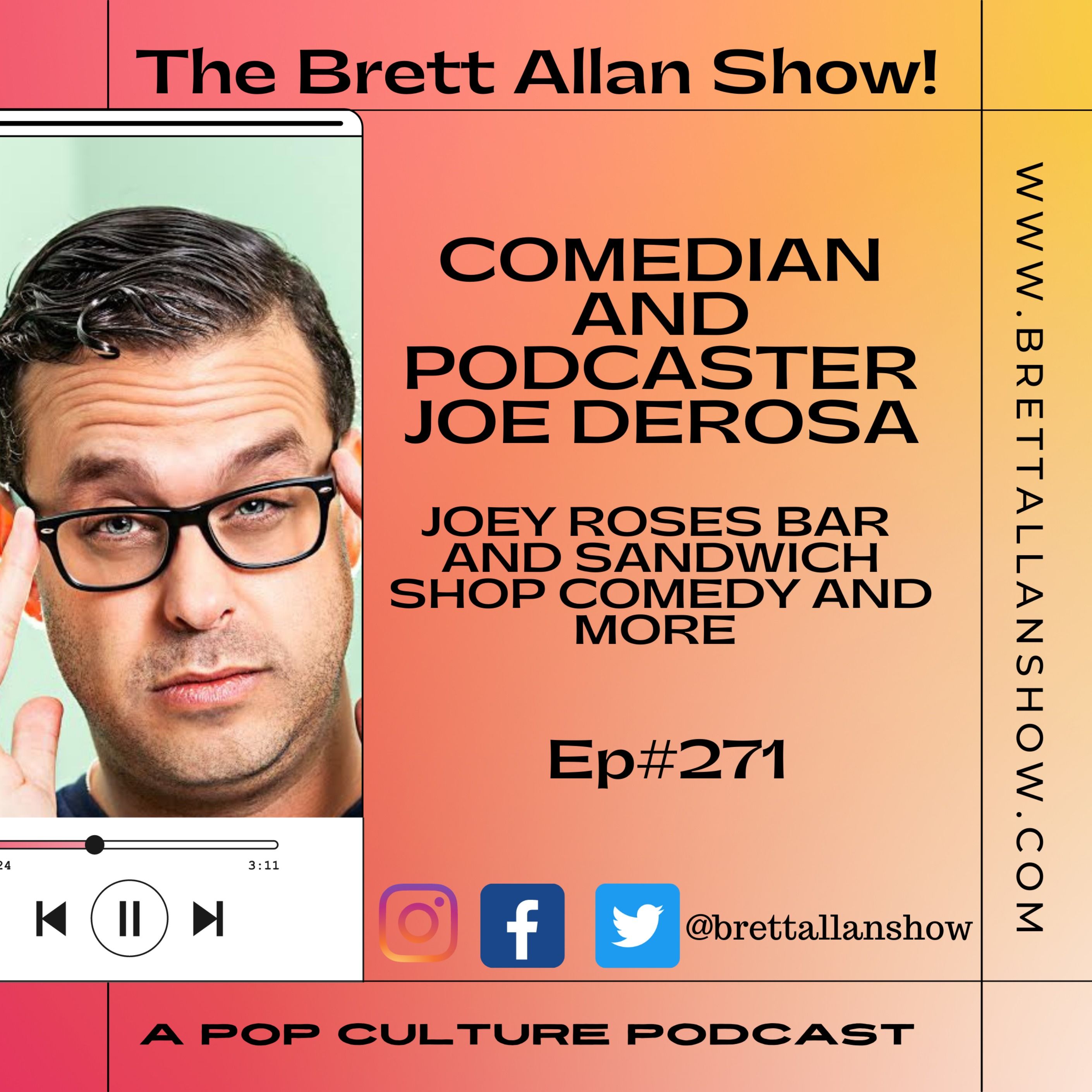 Comedian and Podcaster Joe DeRosa |  Joey Roses Bar and Sandwich Shop Comedy and More