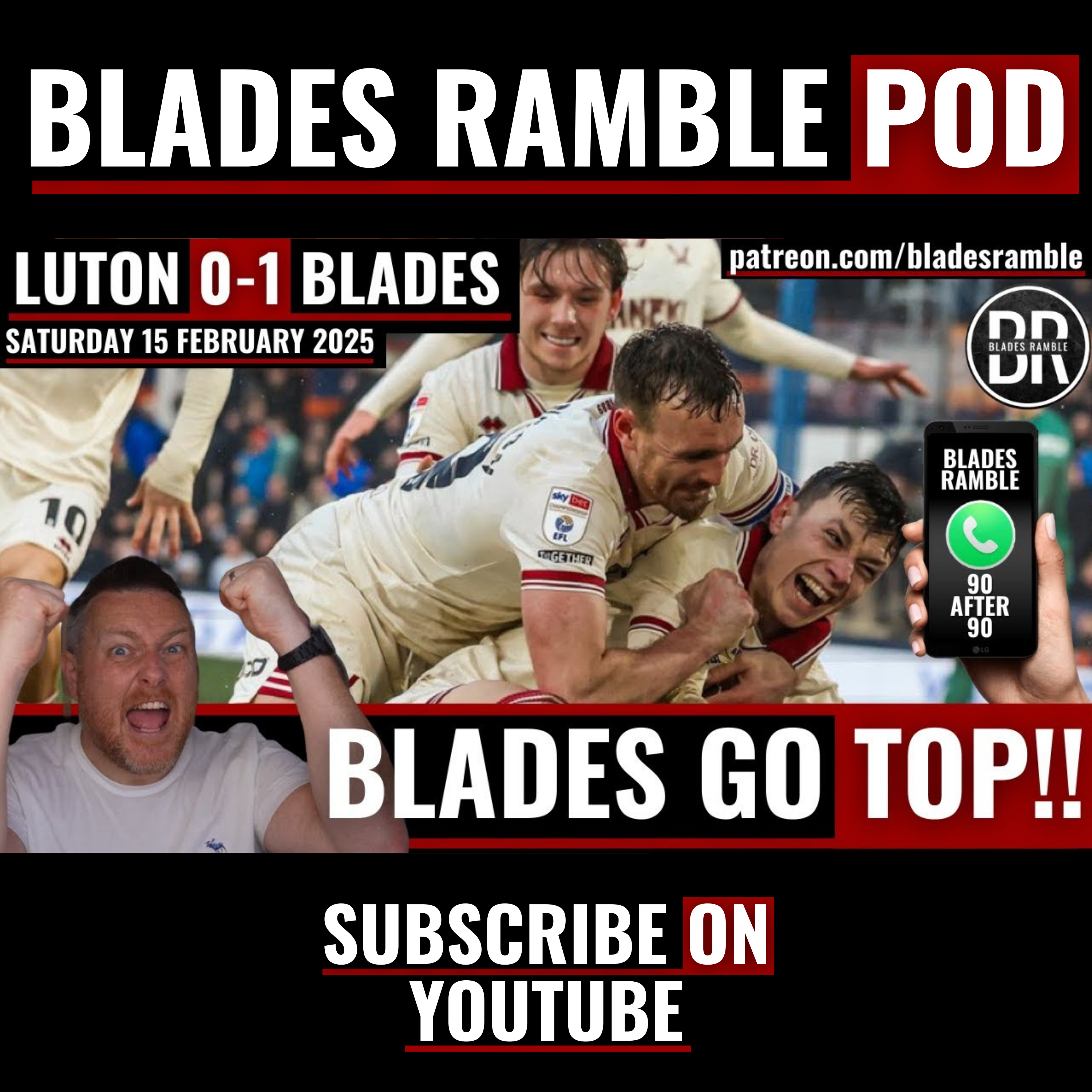 BLADES GO TOP!! | LUTON 0-1 BLADES! | 90 AFTER 90!! | HAVE YOUR SAY!!