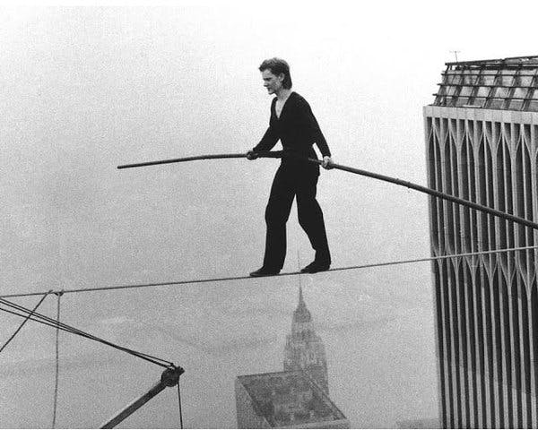 Feed Drop: Philippe Petit Walks Between The Twin Towers by History Daily