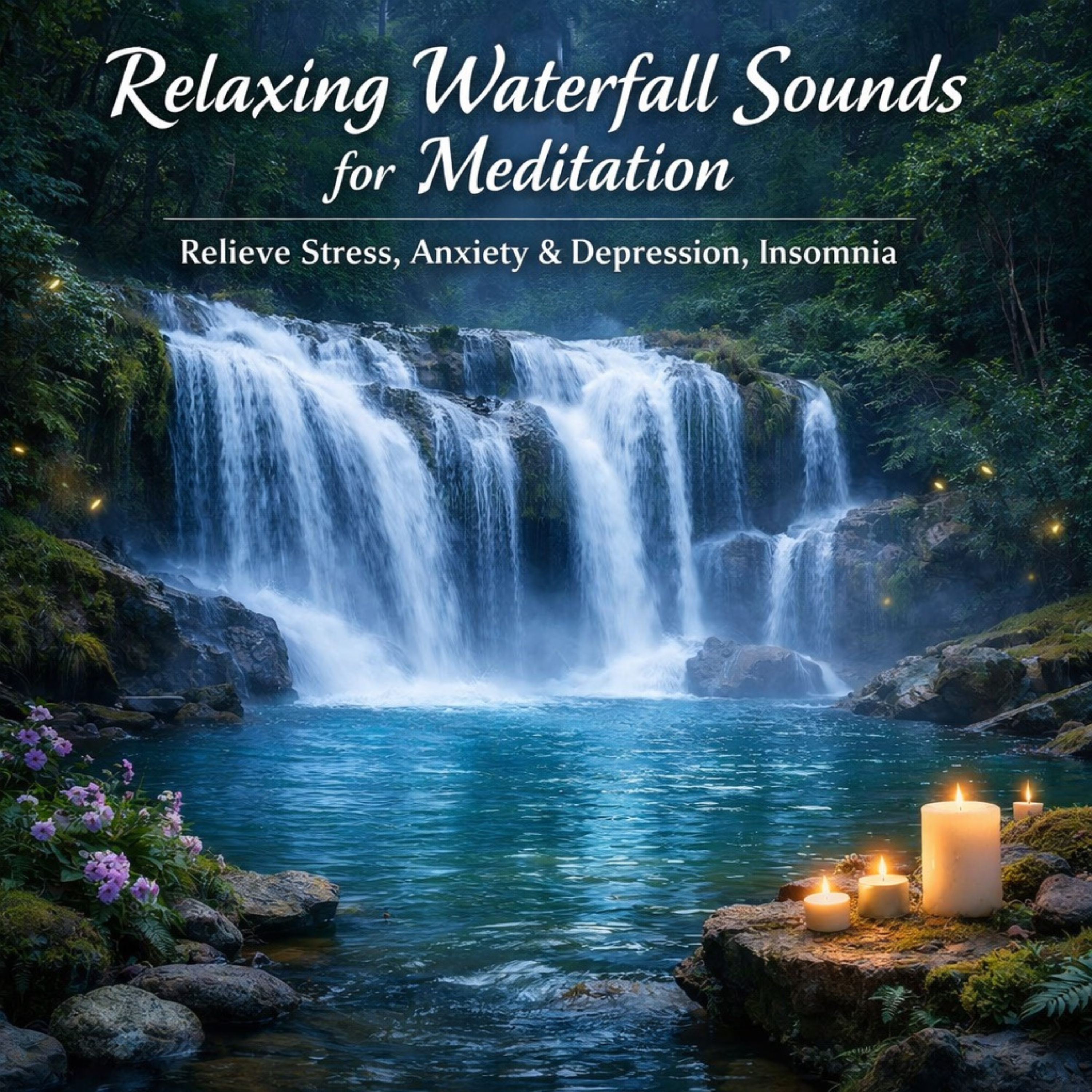 Relaxing Waterfall Sounds for Meditation - Relieve Stress, Anxiety & Depression, Insomnia