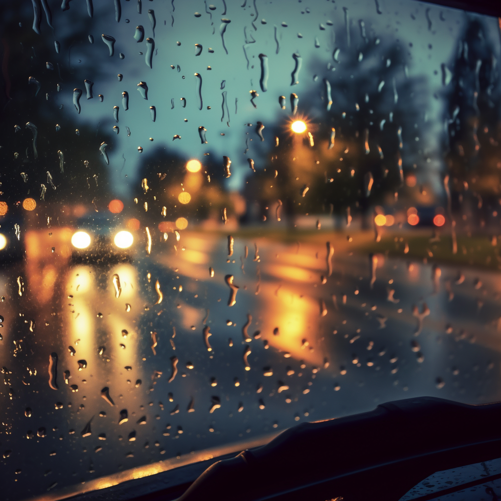 Night Rain on a Car - 8 Hours  with Soothing Sounds for Relaxation and Sleep