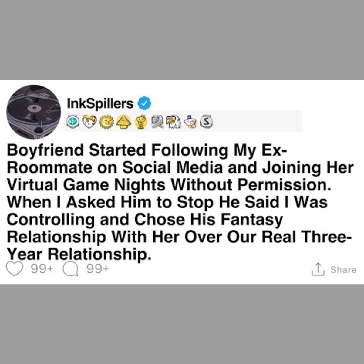 Boyfriend Follows Ex-Roommate Online and Joins Her Game Nights