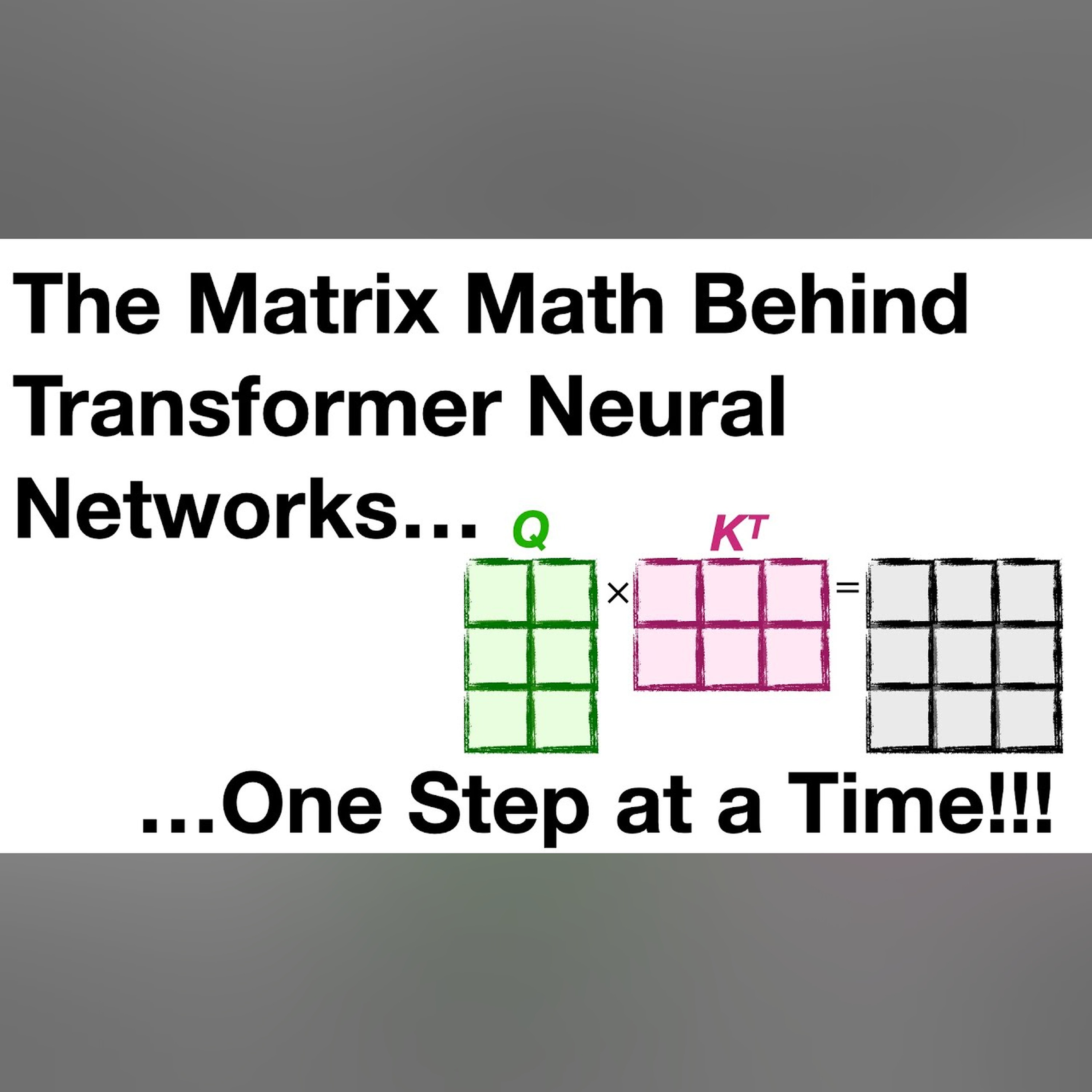 The matrix math behind transformer neural networks, one step at a time!!! episode artwork