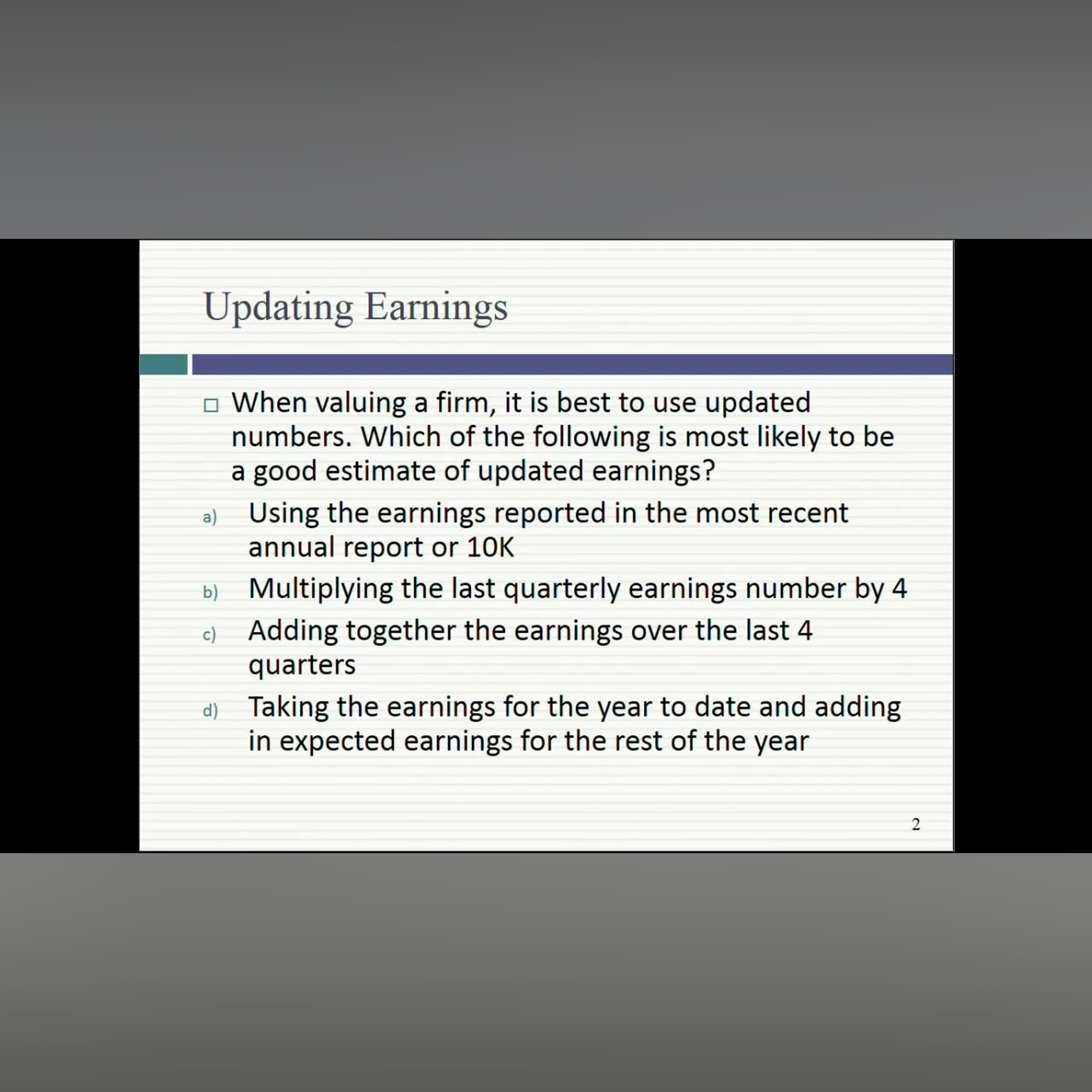 Session 7: Cost of Debt and Accounting Earnings