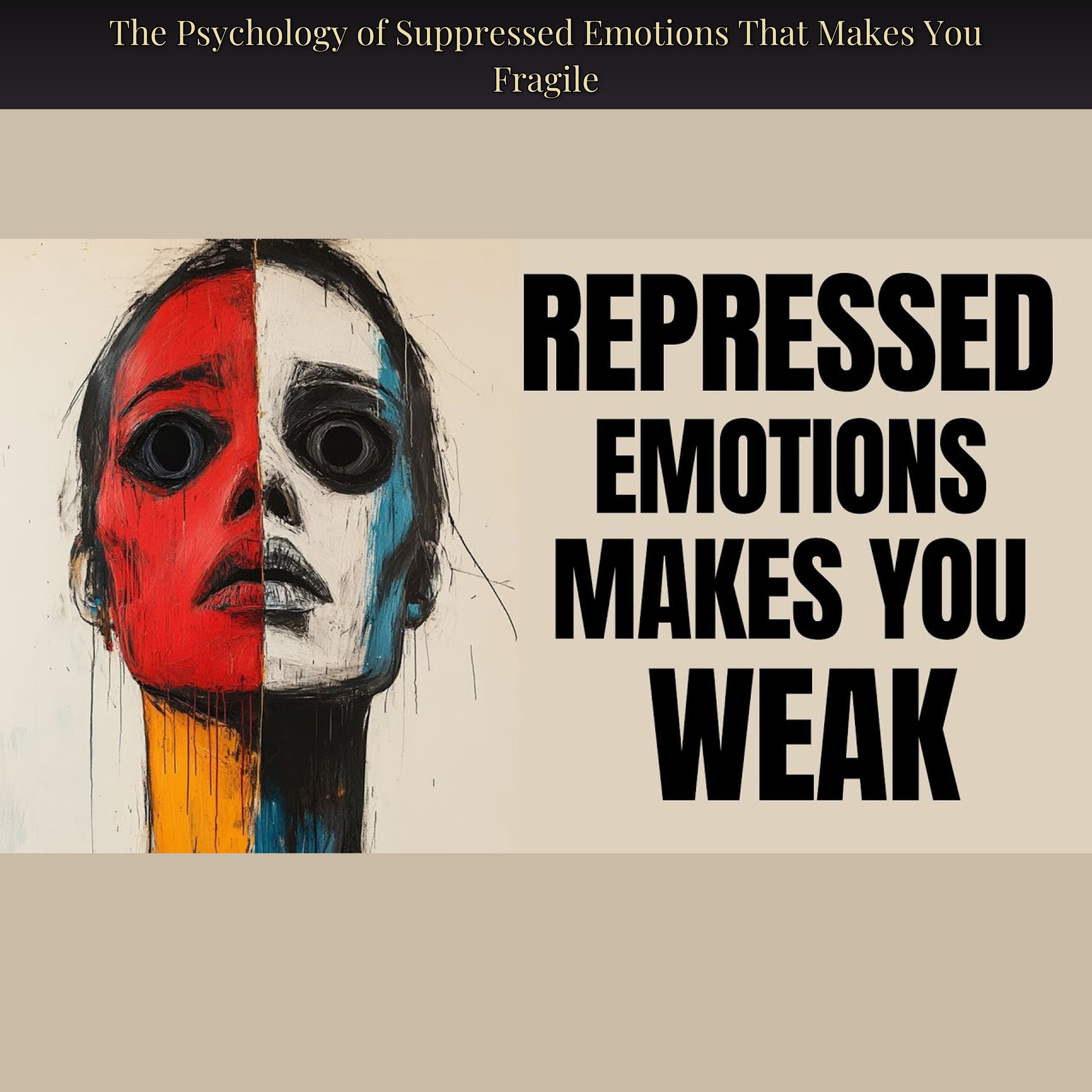 The Psychology of Suppressed Emotions That Makes You Fragile