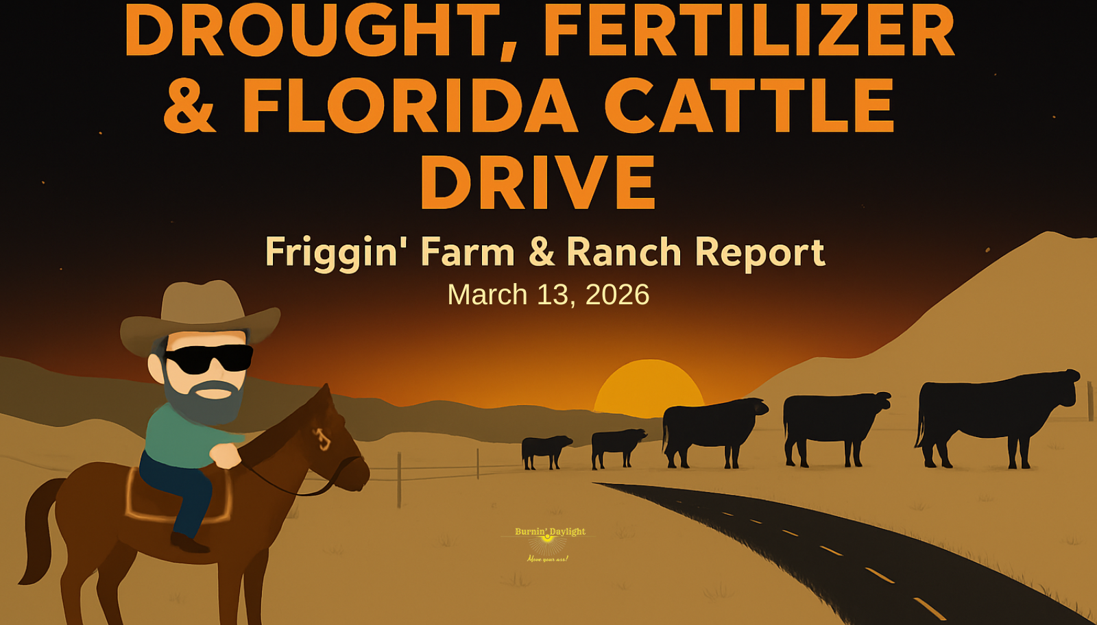 Friggin’ Farm & Ranch Report – Drought, Fertilizer & Florida Cattle Drive (March 13, 2026)