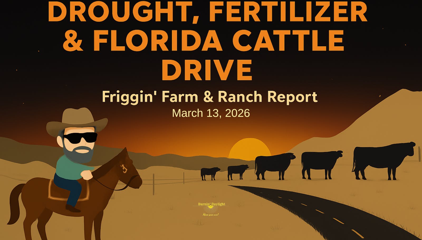 Friggin’ Farm & Ranch Report – Drought, Fertilizer & Florida Cattle Drive (March 13, 2026) Friggin’ Farm & Ranch Report – Drought, Fertilizer & Florida Cattle Drive (March 13, 2026)
