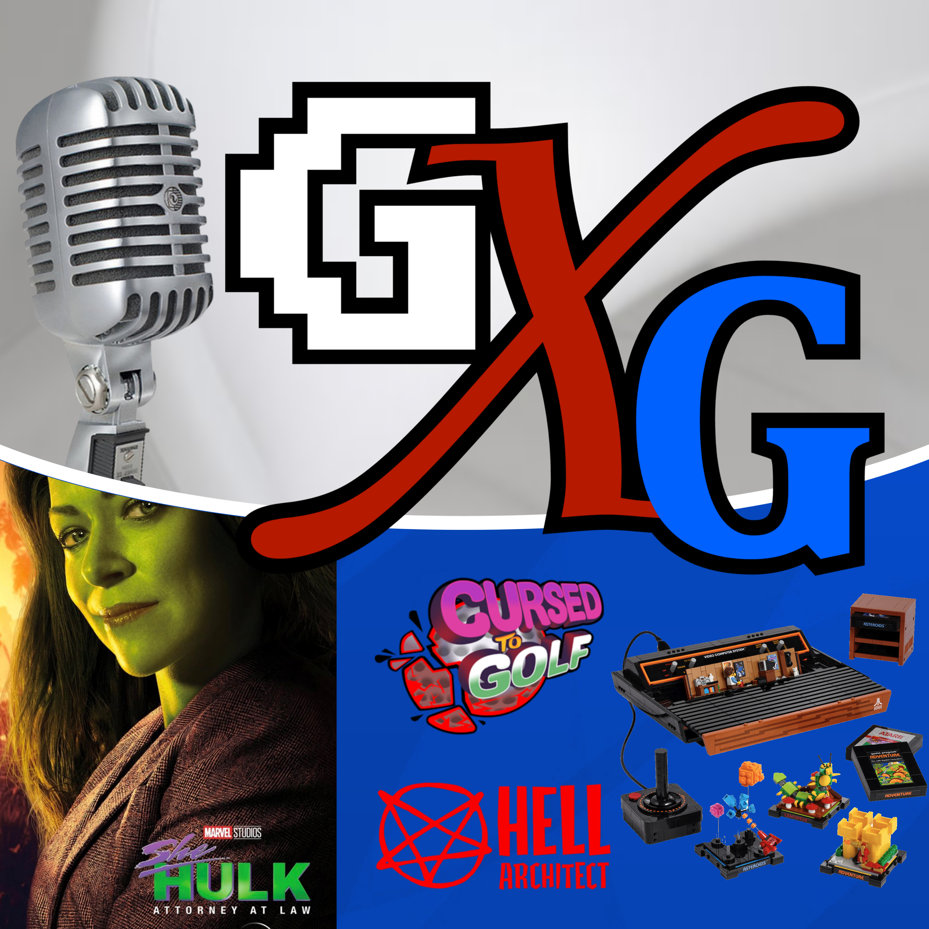 She-Hulk, LEGO Atari 2600, & Cursed to Golf episode artwork