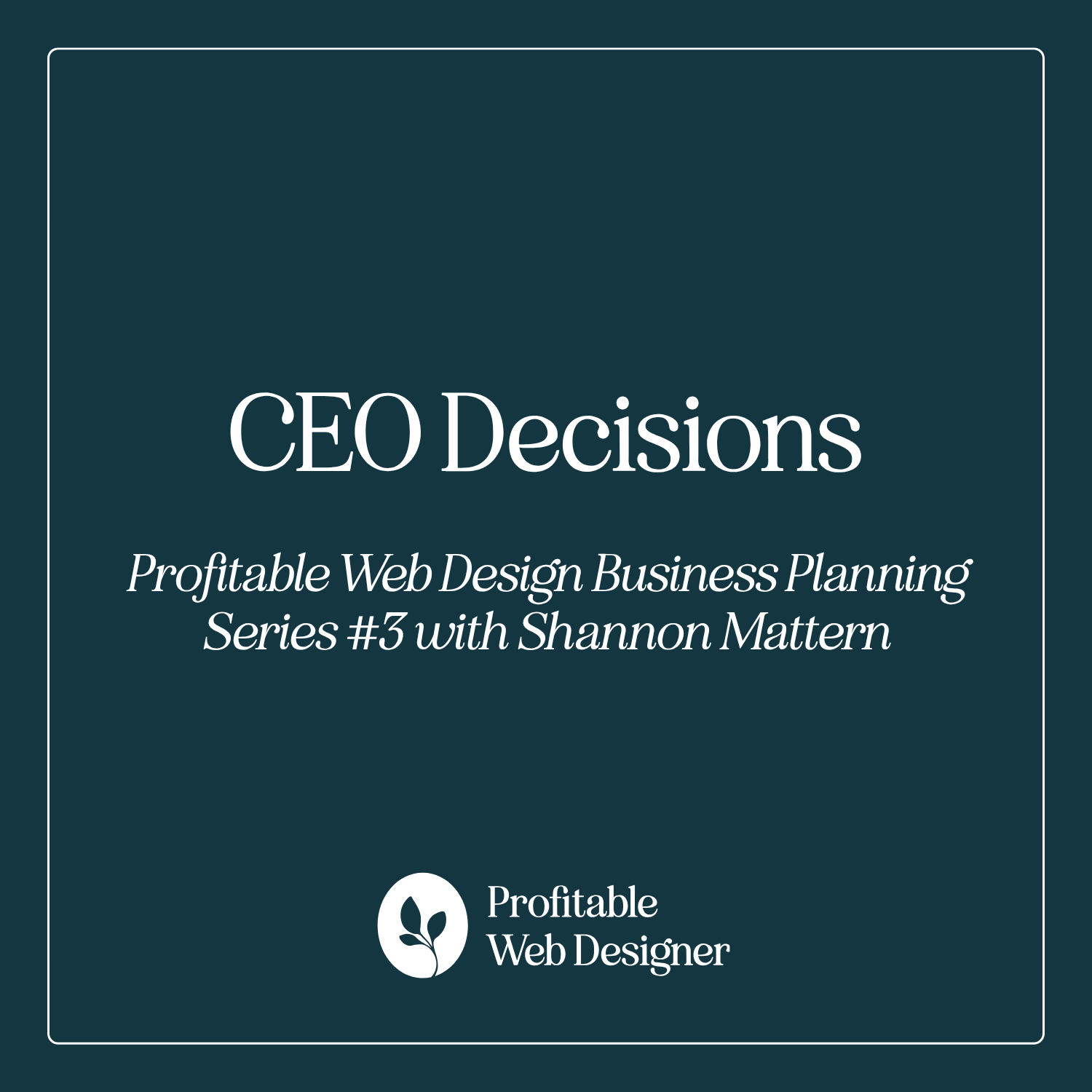 Web Design Business Planning Series #3: CEO-Level Decisions for Growth + Profit episode artwork