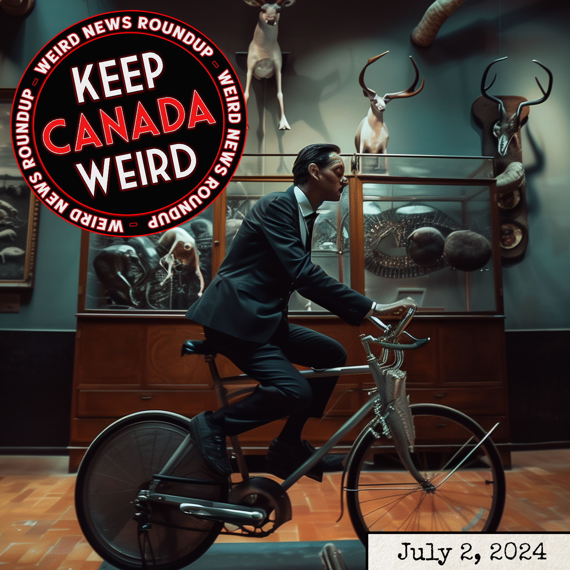 121 - July 2, 2024 - the mayor's gym, a fired crosswalk guard, a monument to roadkill, political nonsense in Saskatchewan episode artwork