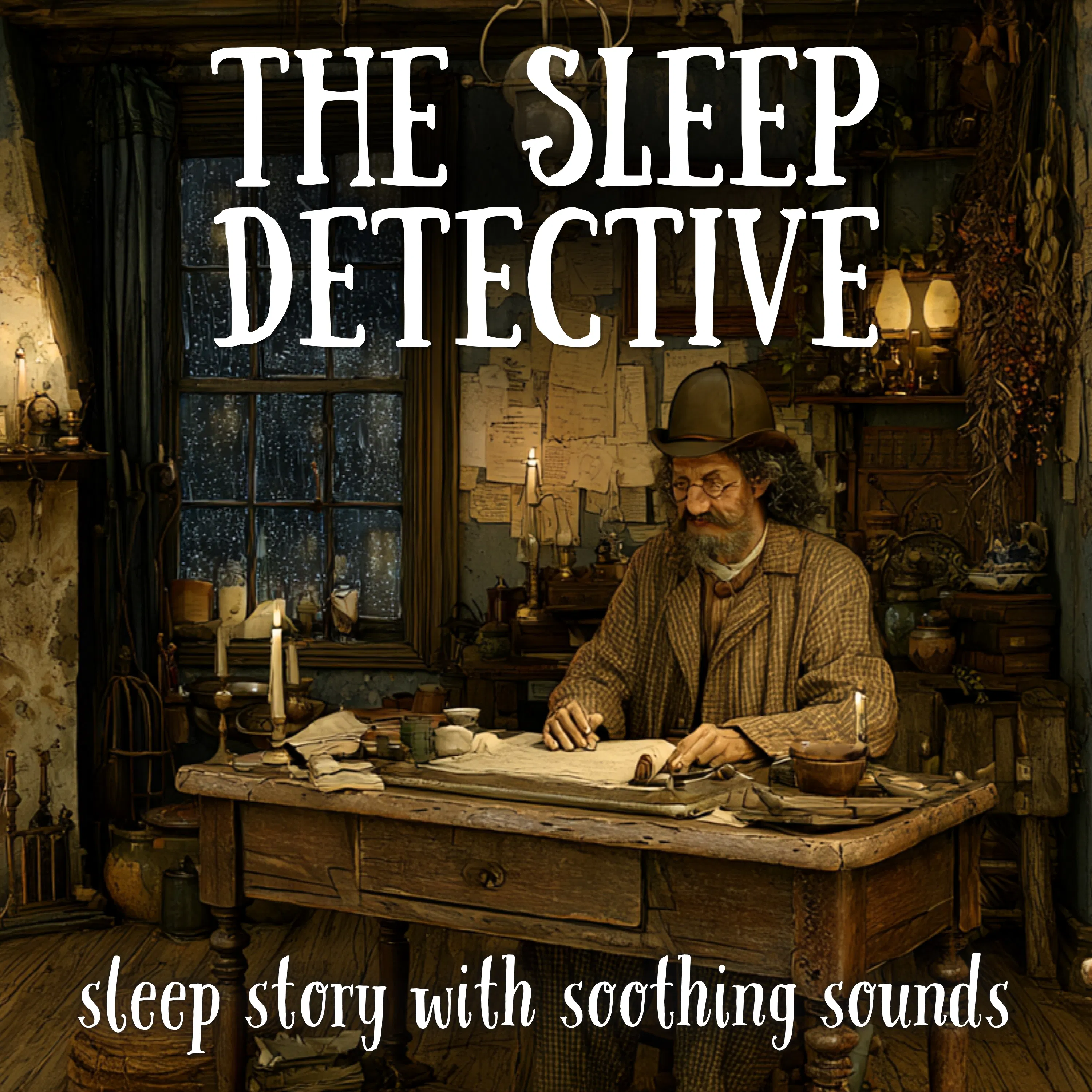 The Sleep Detective | Sleep Story with Rain & Crackling Fire Sounds