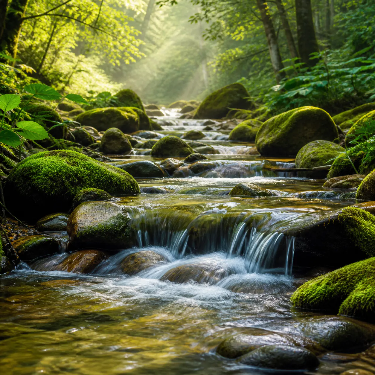 💧 AGUA CORRIENTE y PEQUEÑAS CASCADAS sobre PIEDRAS — 1 H de arroyo fresco para meditar, leer y centrarse
