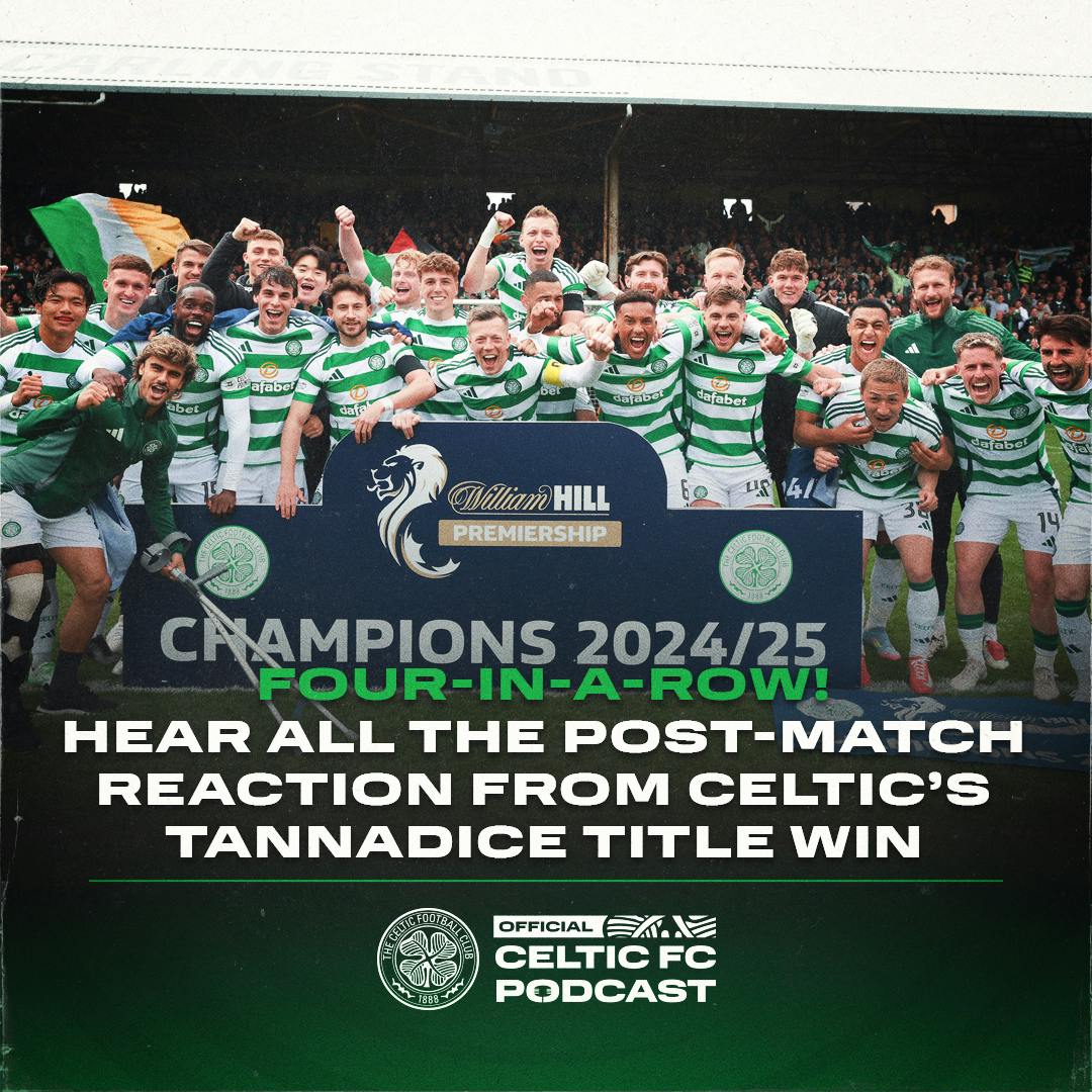 Four-in-a-Row! Hear all the post-match reaction from Celtic’s Tannadice title win! Four-in-a-Row! Hear all the post-match reaction from Celtic’s Tannadice title win!