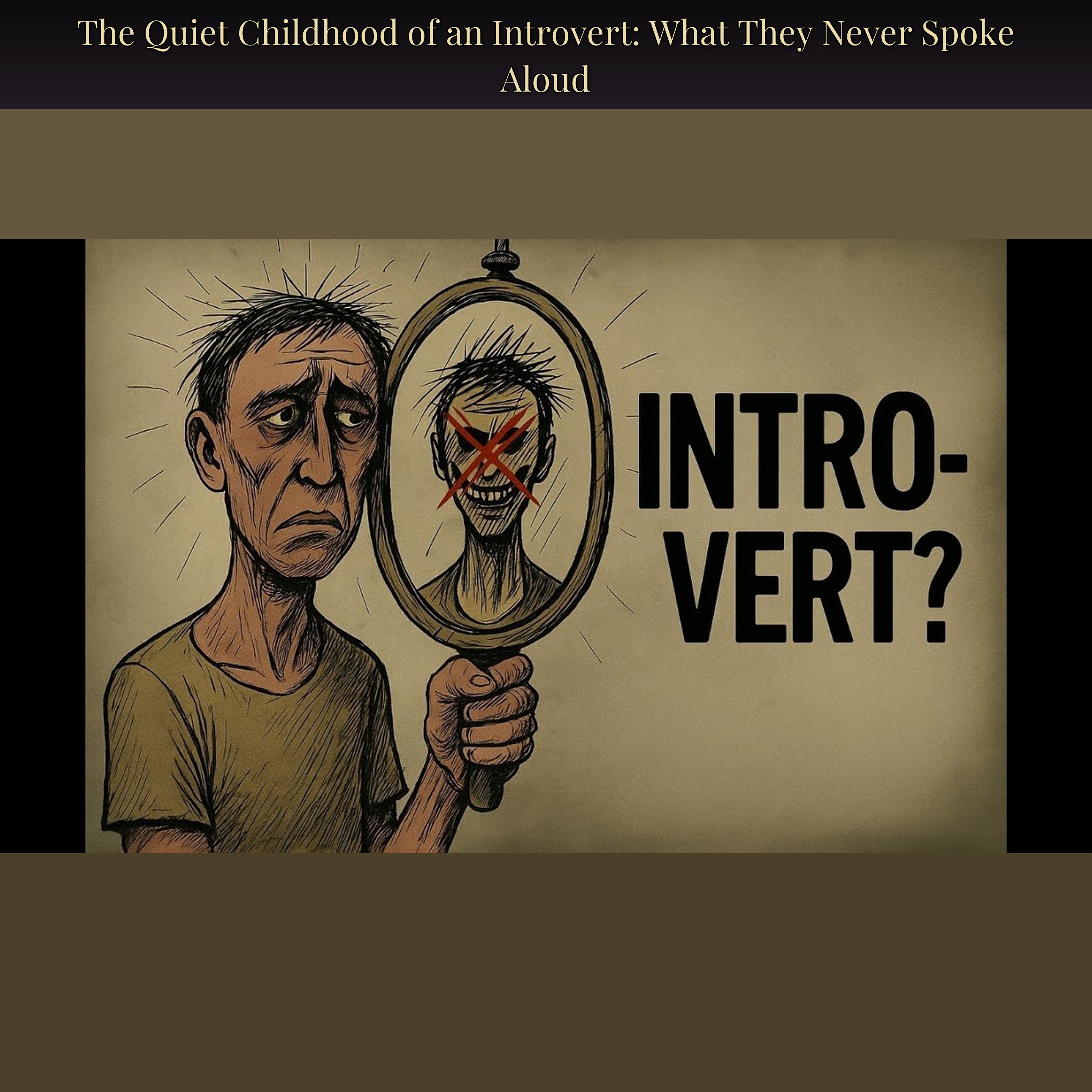 The Quiet Childhood of an Introvert: What They Never Spoke Aloud