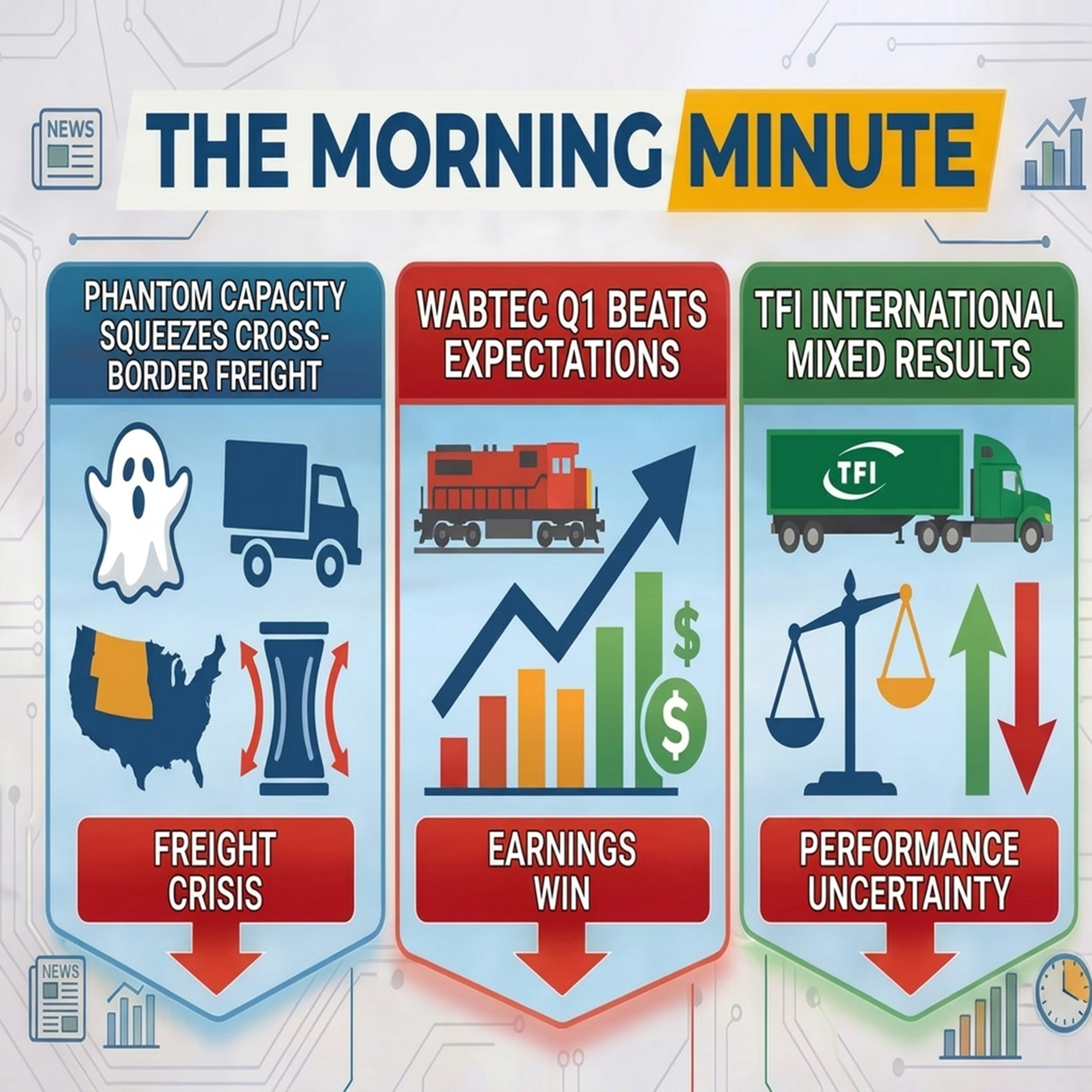 Phantom Capacity Squeezes Cross-Border Freight, Wabtec Q1 Beats, & TFI's Mixed Results | The Morning Minute