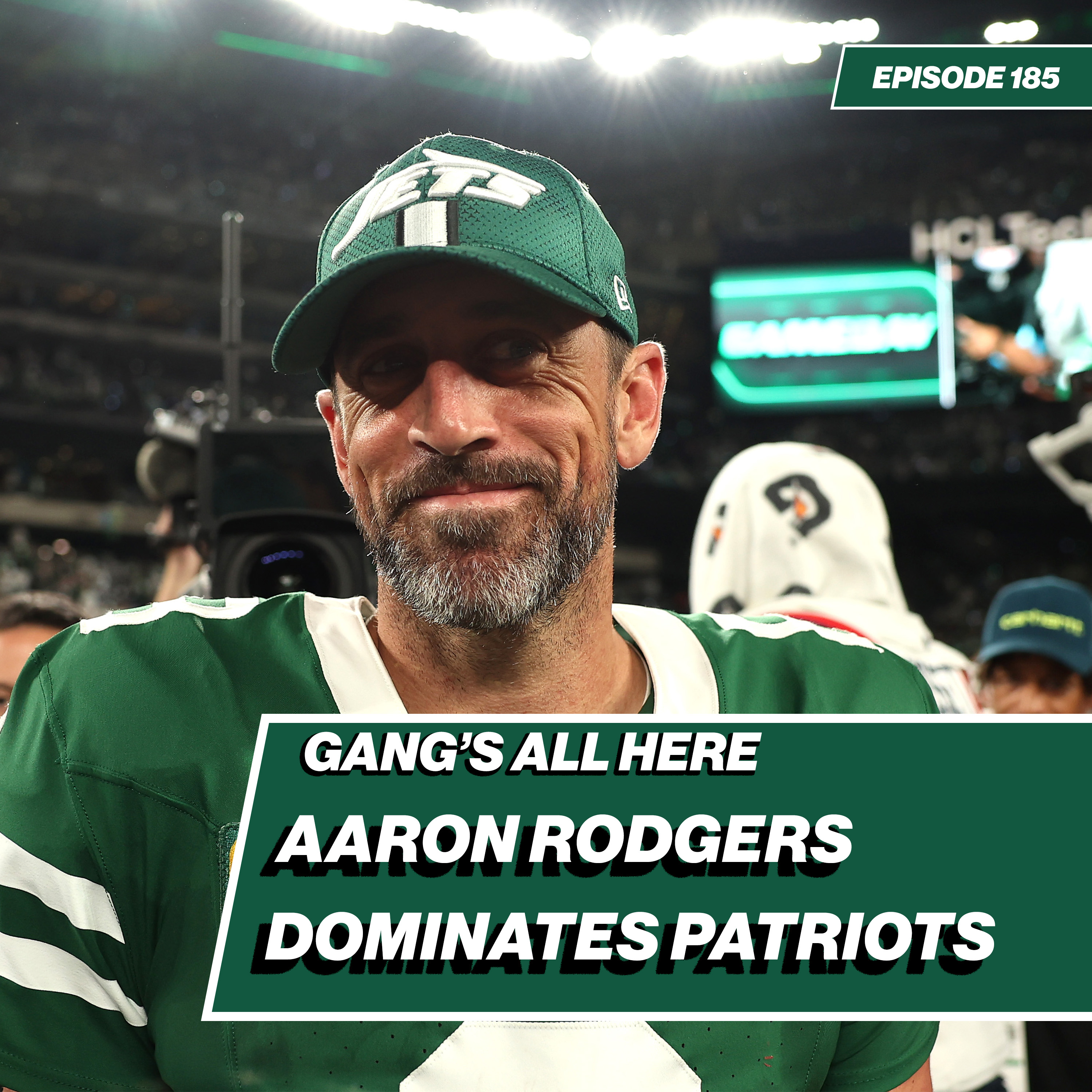 Jets vs. Patriots Week 3 Postgame Live show: Reaction to Aaron Rodgers & gang green win | Gang's All Here Ep. 185 episode artwork
