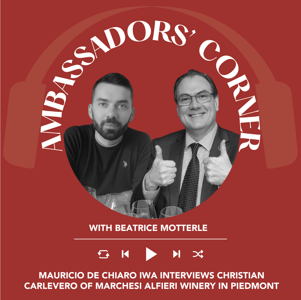 Ep. 2614 Mauricio de Chiaro IWA interviews Christian Carlevero of Marchesi Alfieri winery in Piedmont | Clubhouse Ambassadors' Corner