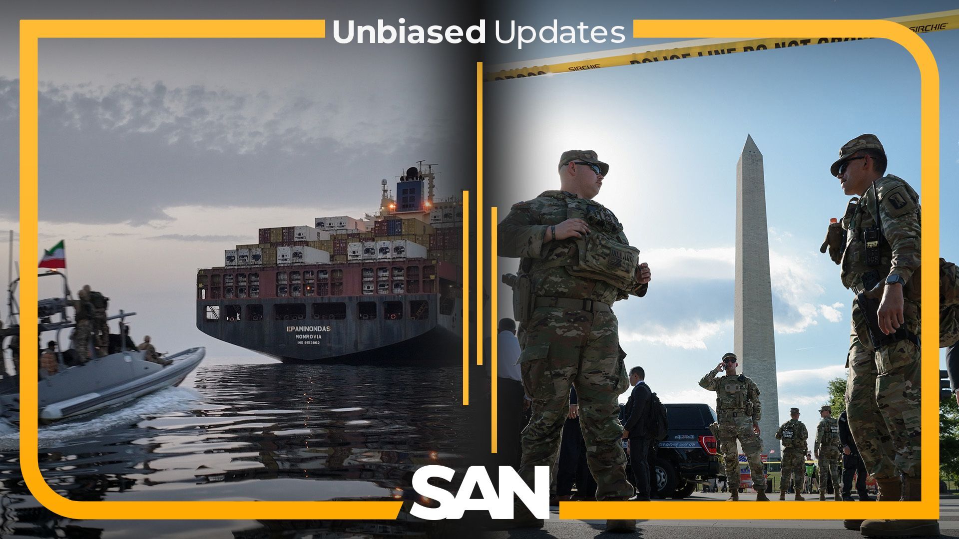 Hormuz fighting resumes as ceasefire falters; Secret Service shoots suspect in DC episode artwork