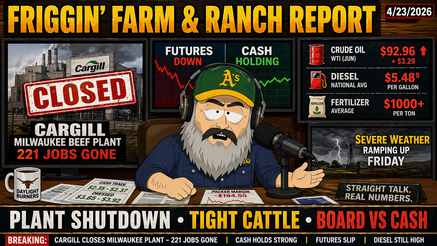 Cargill Shuts Milwaukee Beef Plant | Herd at 75‑Year Low | Friggin’ Farm & Ranch Report 4/23/26