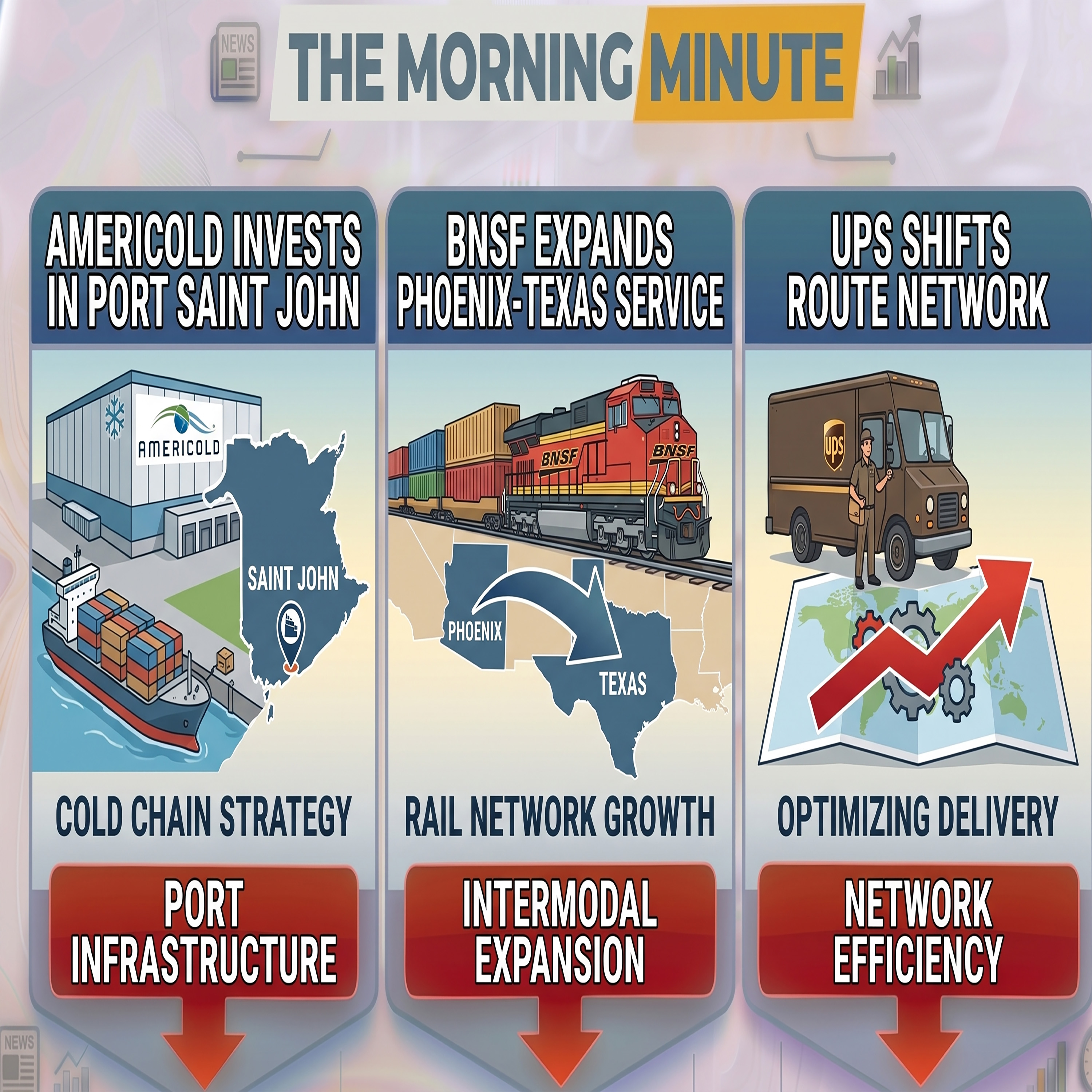 Americold's Port Saint John Bet, BNSF Expands Phoenix-Texas Service, & UPS Route Shift | The Morning Minute