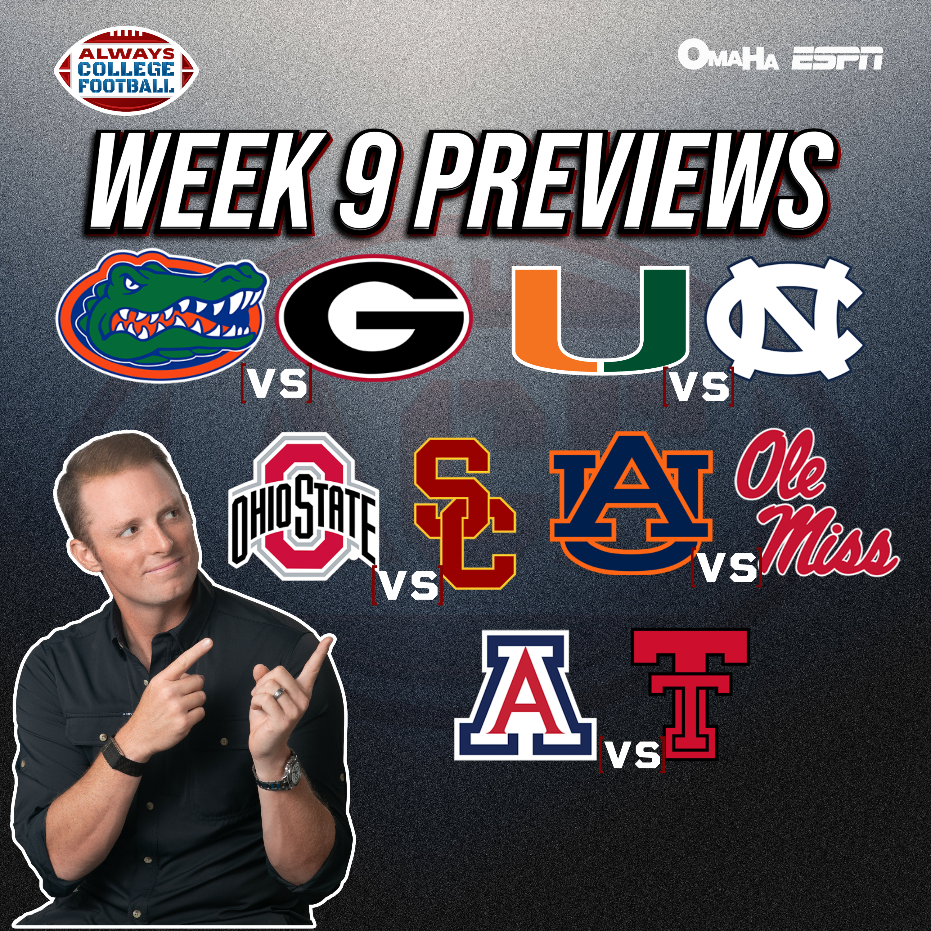 Always College Football: Week 9 Previews - Don’t get caught looking ahead!