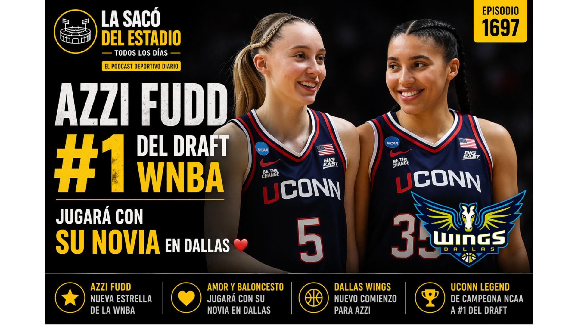Azzi Fudd #1 Draft Wnba jugará con su novia en Dallas Wings🏀 episode artwork