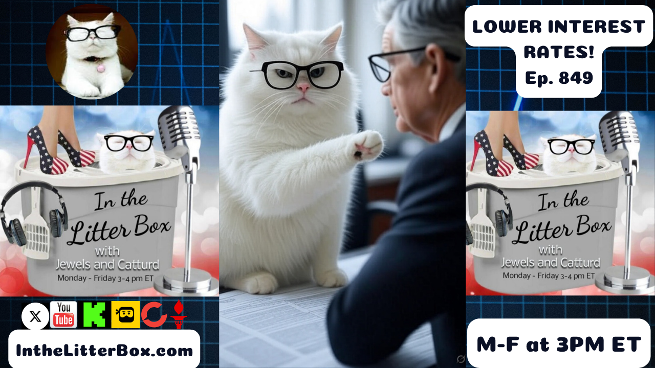 LOWER INTEREST RATES! | In the Litter Box w/ Jewels & Catturd – Ep. 849 – 7/25/2025