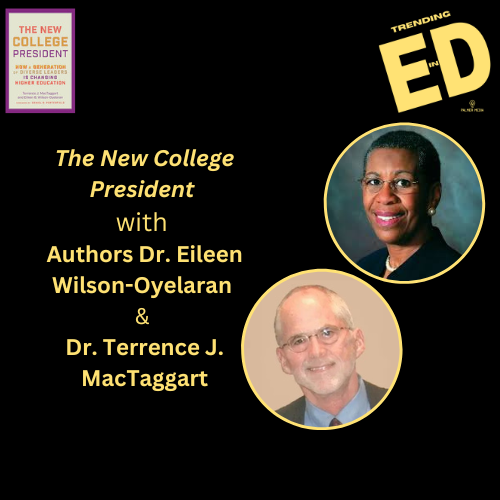 The New College President with Authors Dr. Eileen Wilson-Oyelaran and Dr. Terrence MacTaggart